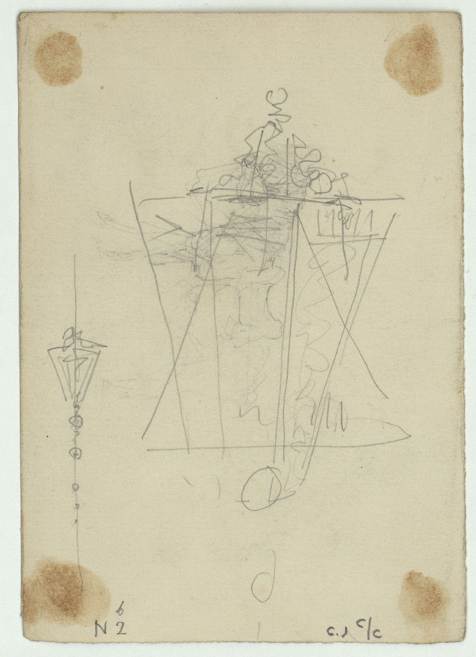 image for: Marià Fortuny - Claus de Sevilla i vas (anvers) / Croquis inconcret (revers) - Cap a 1867-1872 [1]