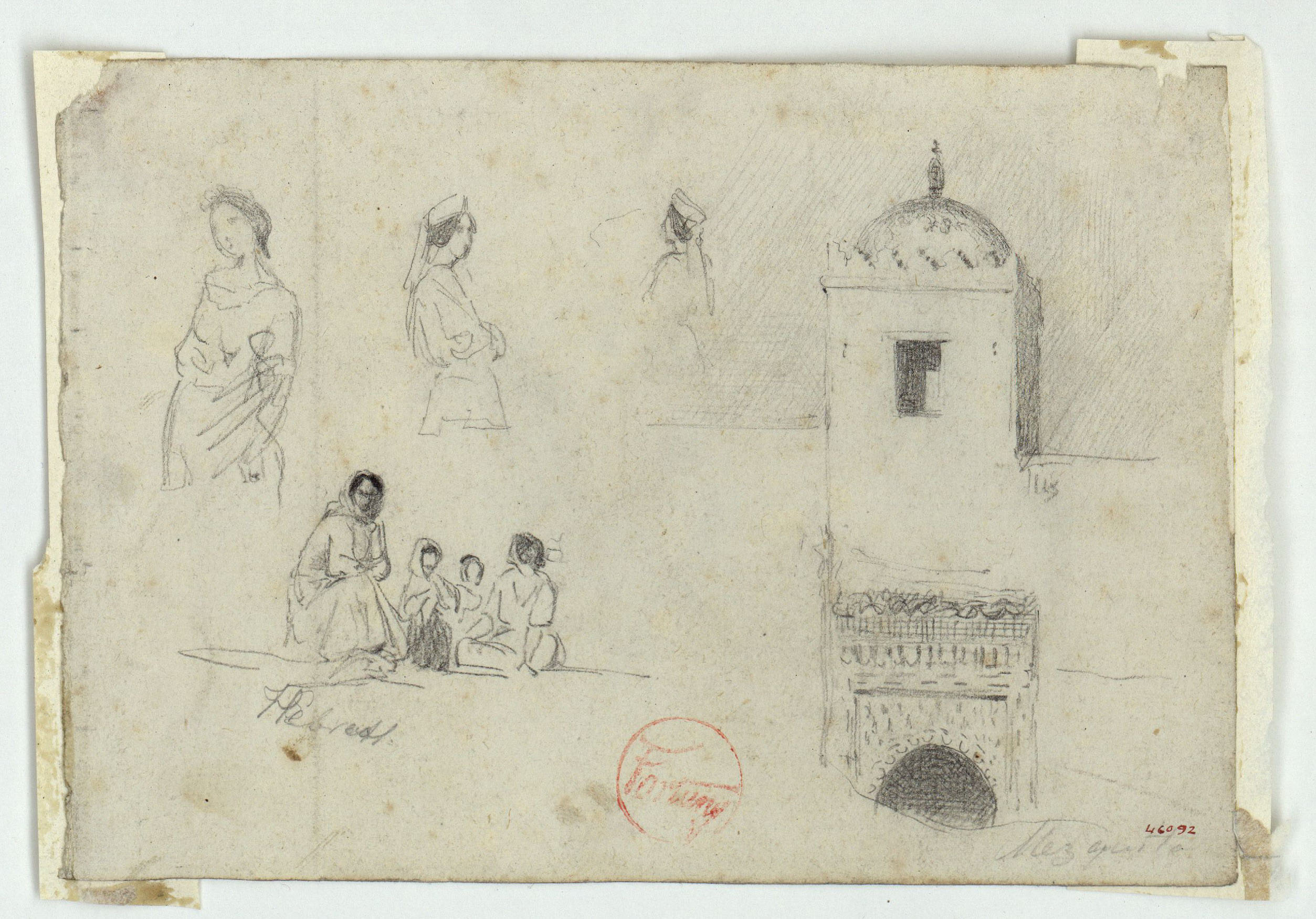 image for: Marià Fortuny - Dones hebrees i mesquita - Cap a 1860-1862