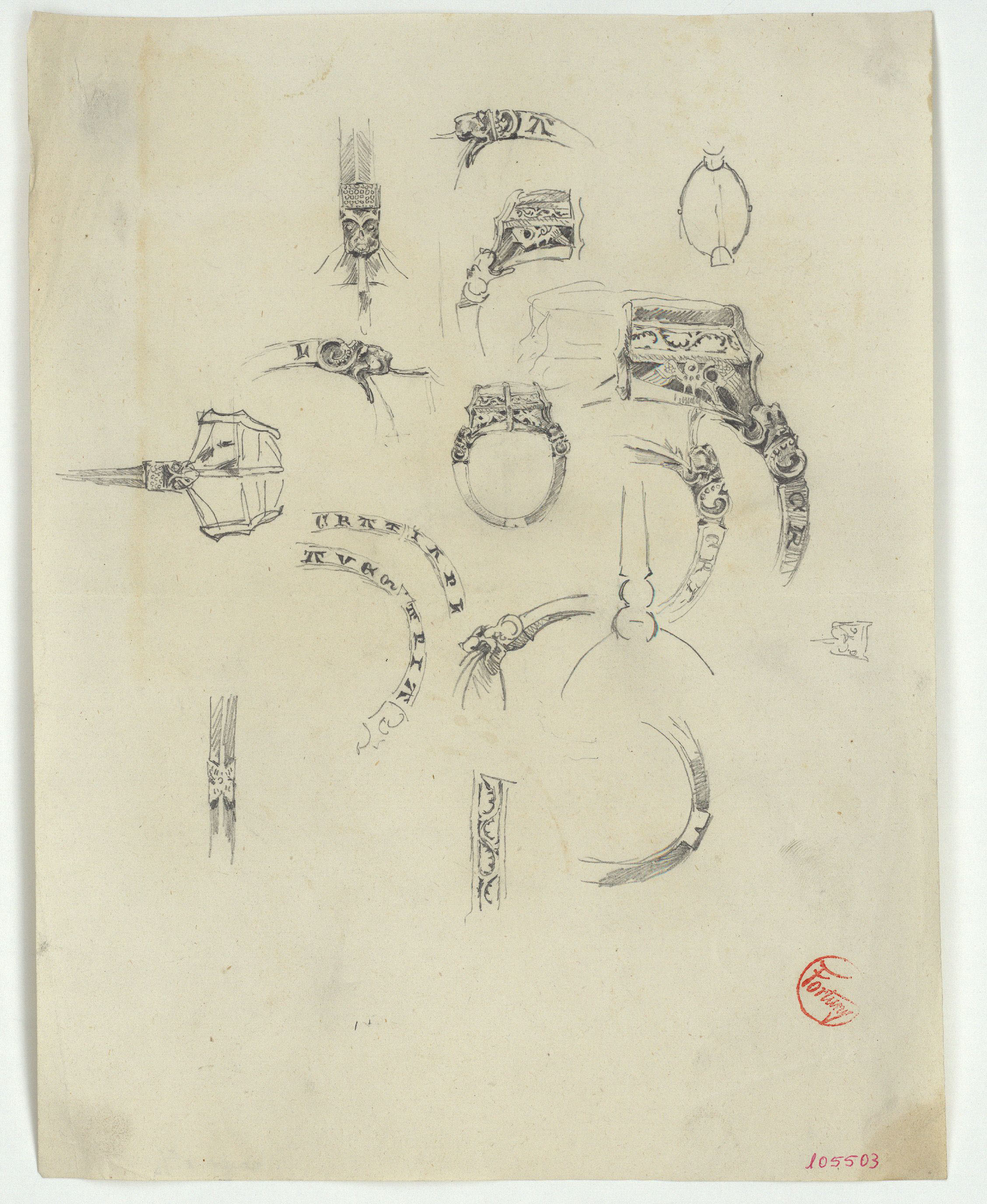 image for: Marià Fortuny - Detalls d&#039;un anell - Cap a 1867-1872