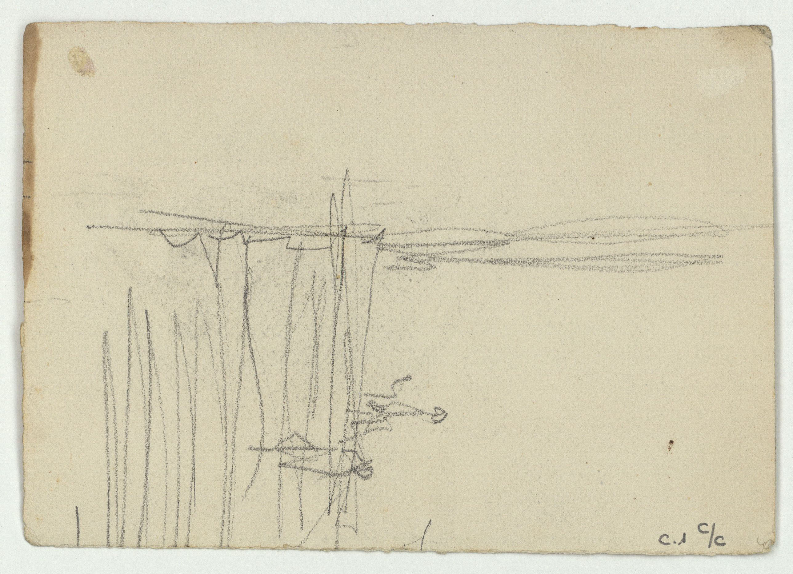 image for: Marià Fortuny - Vas (anvers) / Croquis inconcret (revers) - Cap a 1870-1872 [1]