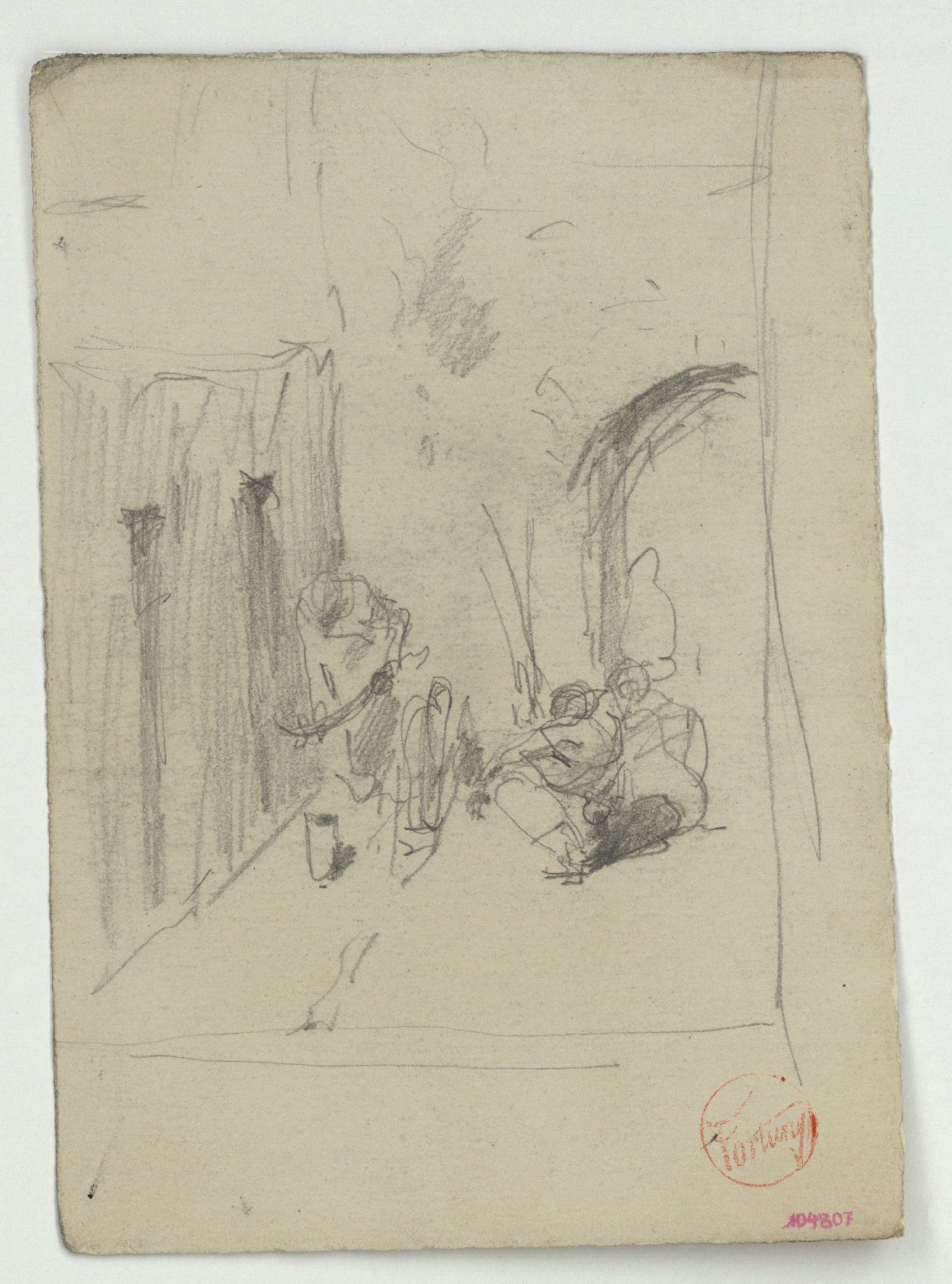 image for: Marià Fortuny - Estudi per al quadre «L&#039;esmolador de sabres» - Cap a 1872