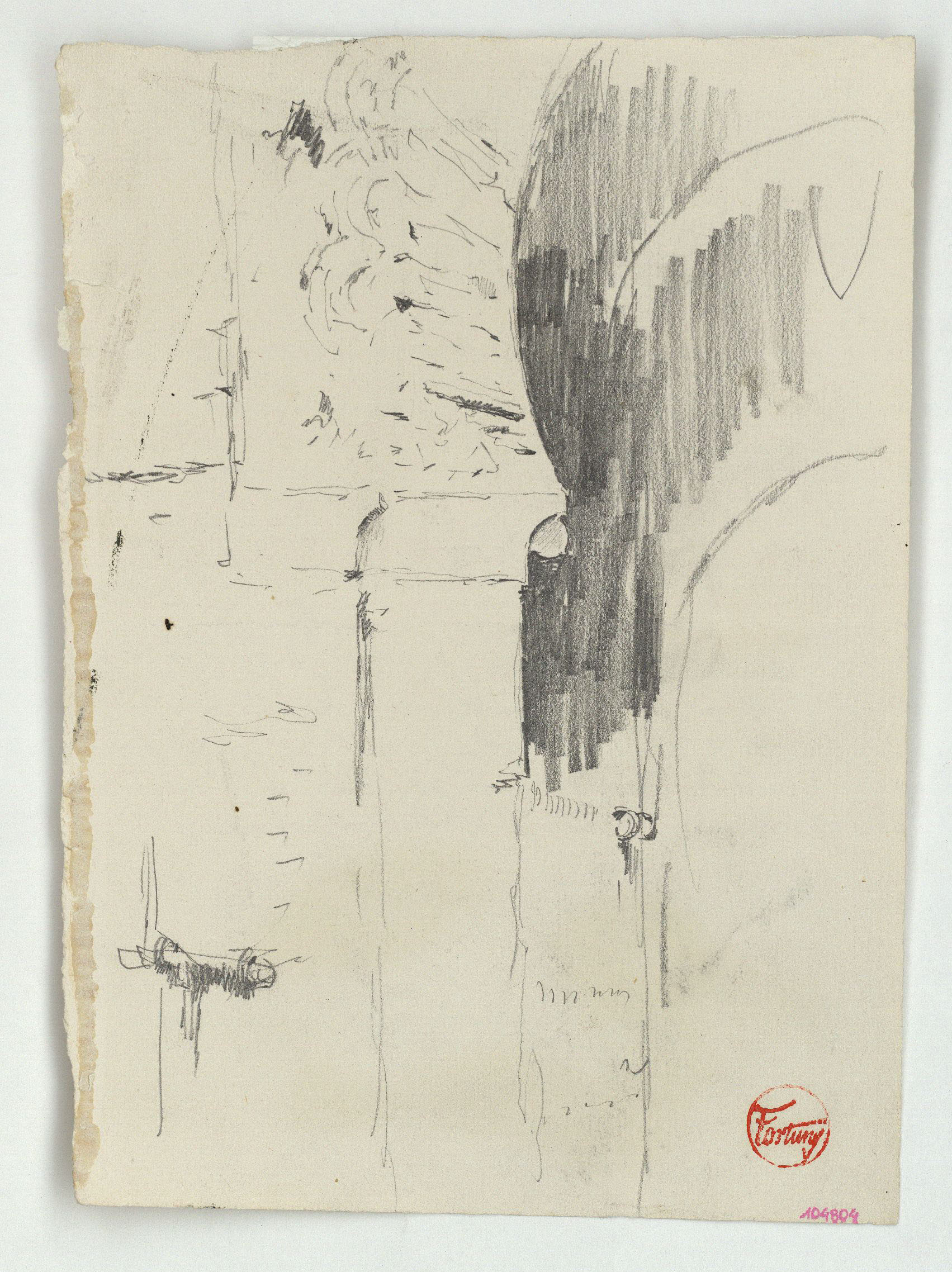 image for: Marià Fortuny - Estudi per al quadre «L&#039;esmolador de sabres» (anvers) / Estudi per al quadre «L&#039;esmolador de sabres» (revers) - Cap a 1872