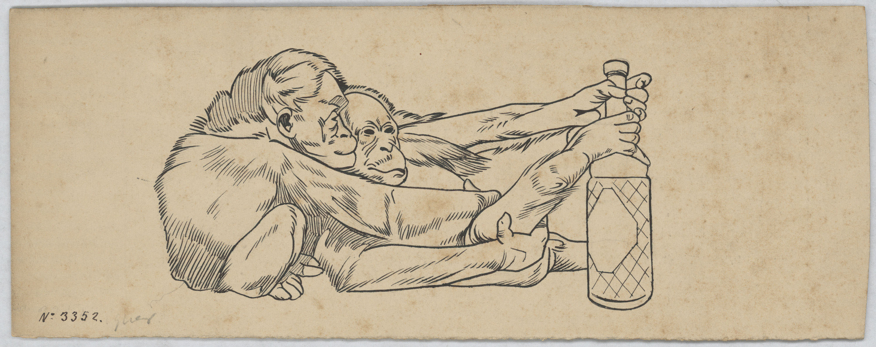 image for: Alexandre de Riquer - Projecte per a un cartell d&#039;«Anís del mono» - Cap a 1897