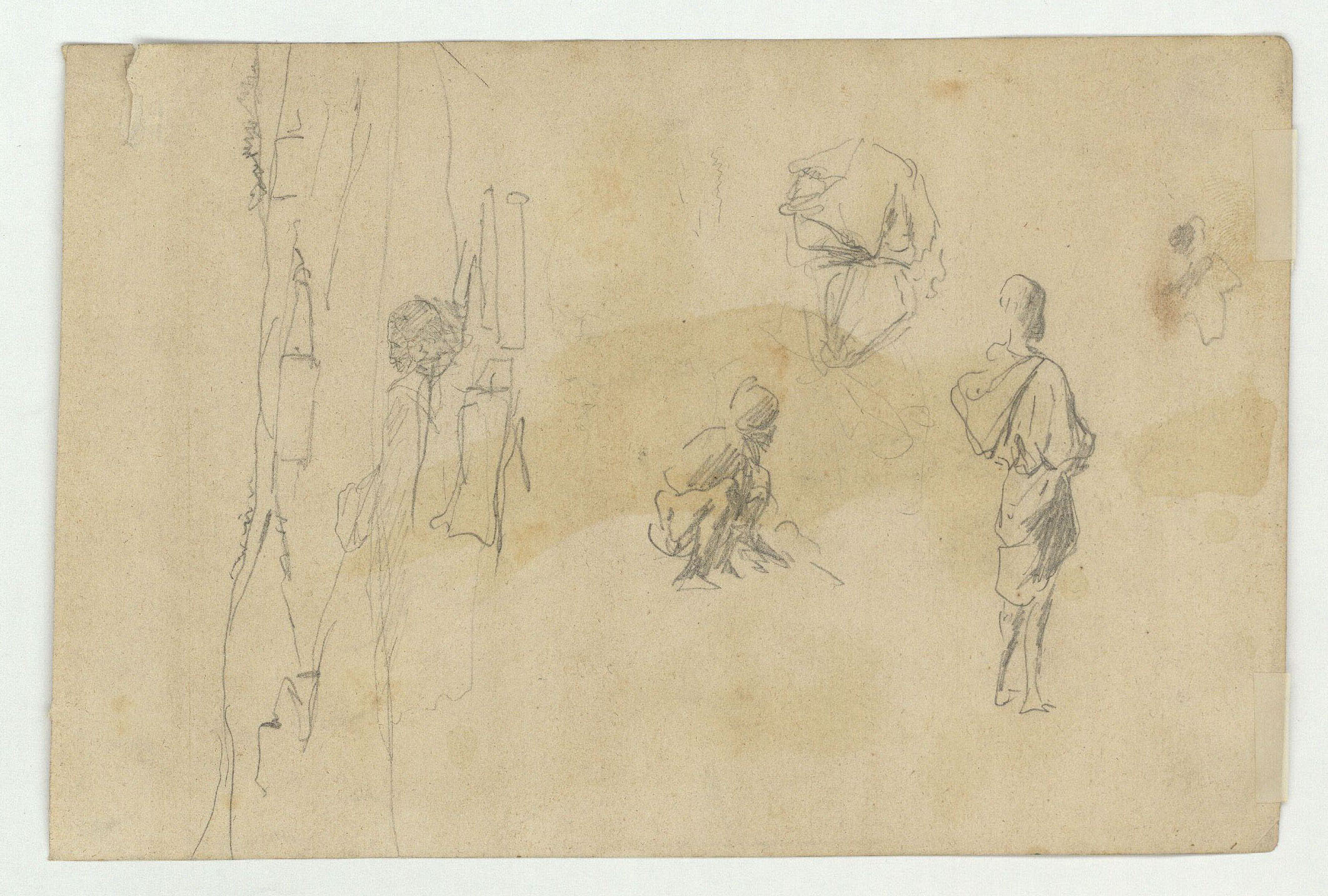 image for: Marià Fortuny - Muralles marroquines (anvers) / Marroquins (revers) - Cap a 1860-1862 [1]