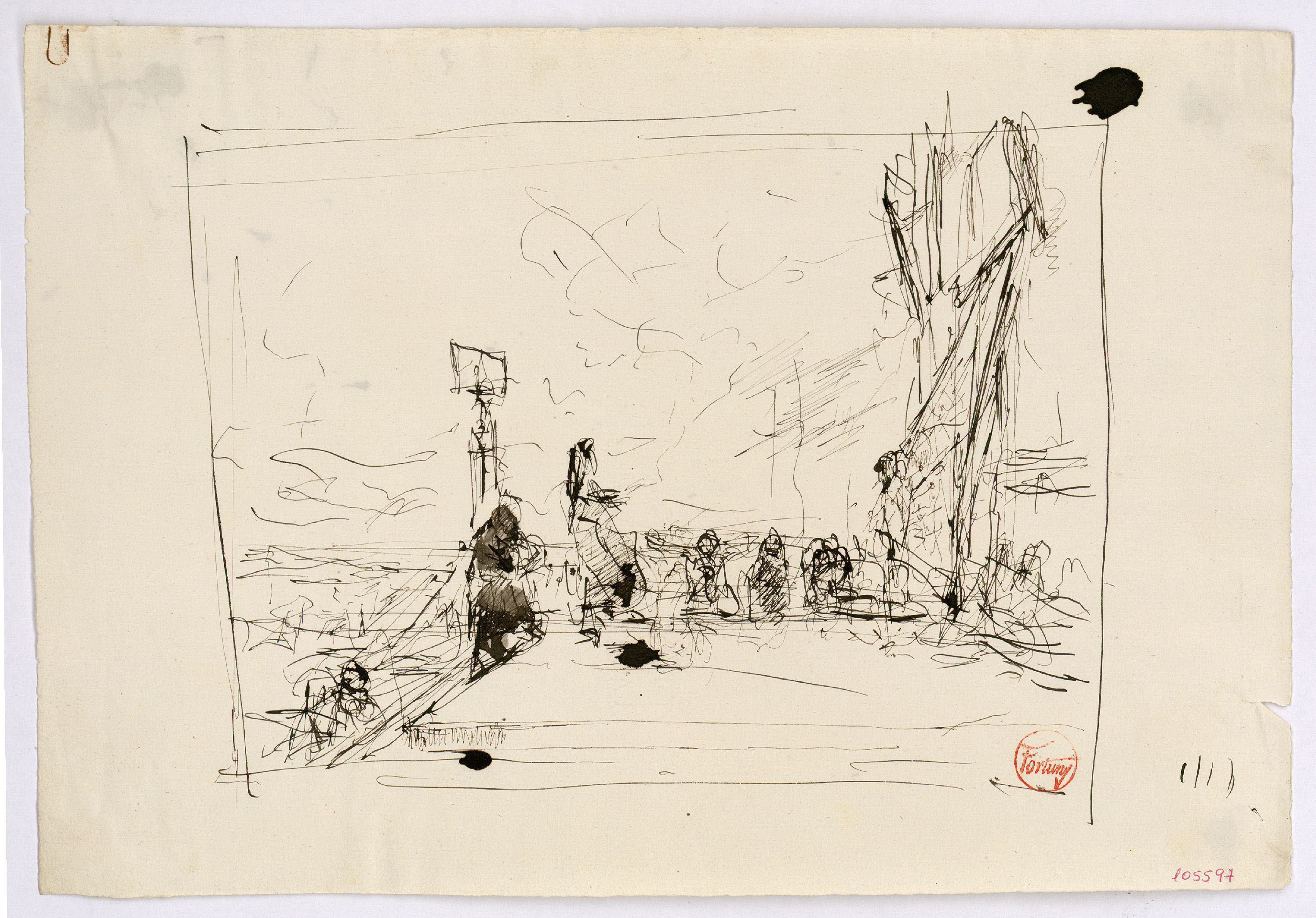 image for: Marià Fortuny - Esbós de composició - Cap a 1867-1874