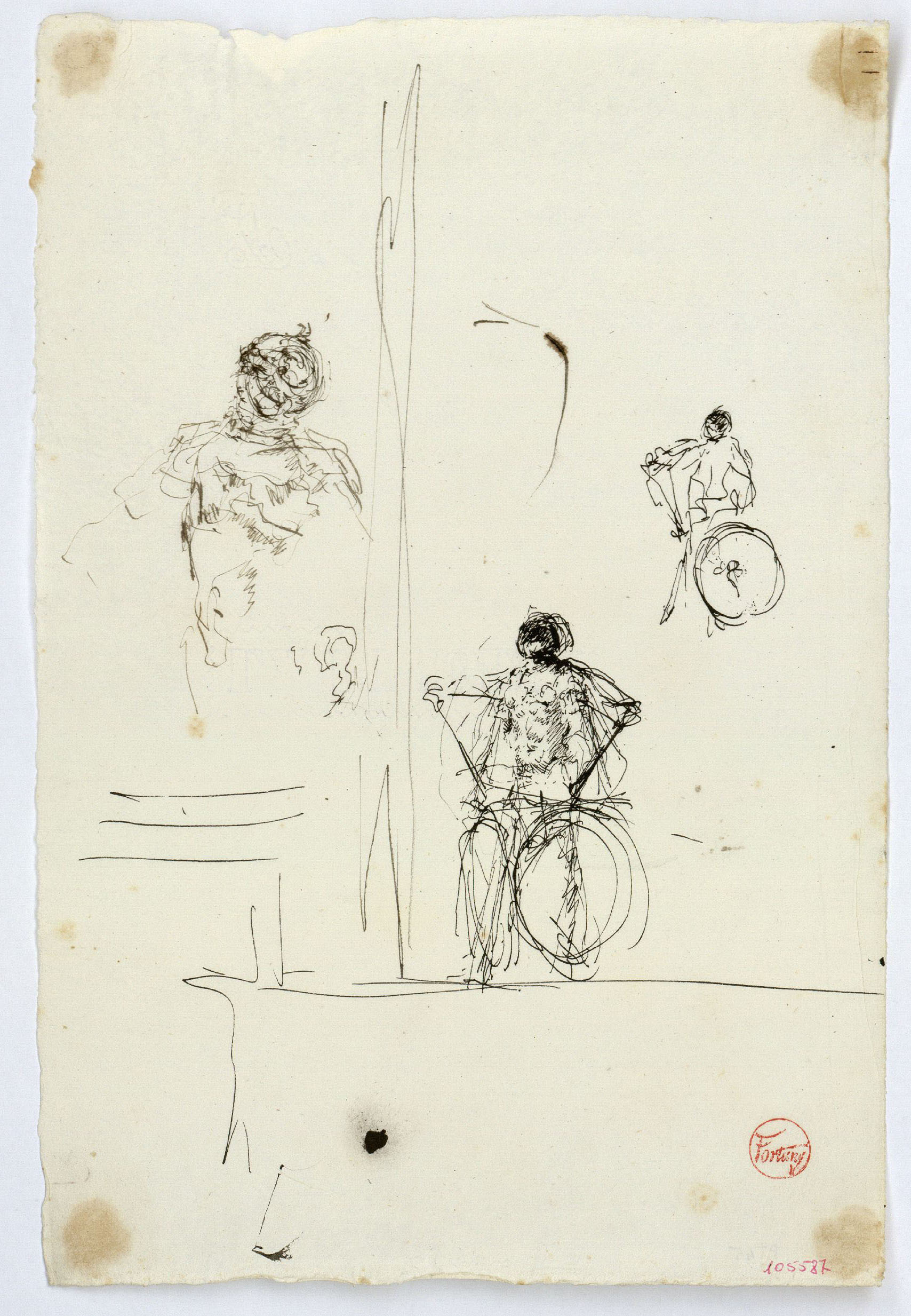 image for: Marià Fortuny - Croquis de figures masculines - Cap a 1867-1872