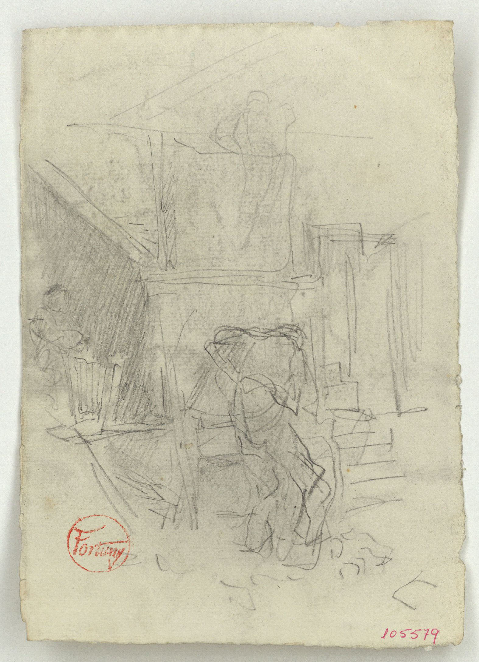 image for: Marià Fortuny - Interior amb figura masculina - Cap a 1867-1872