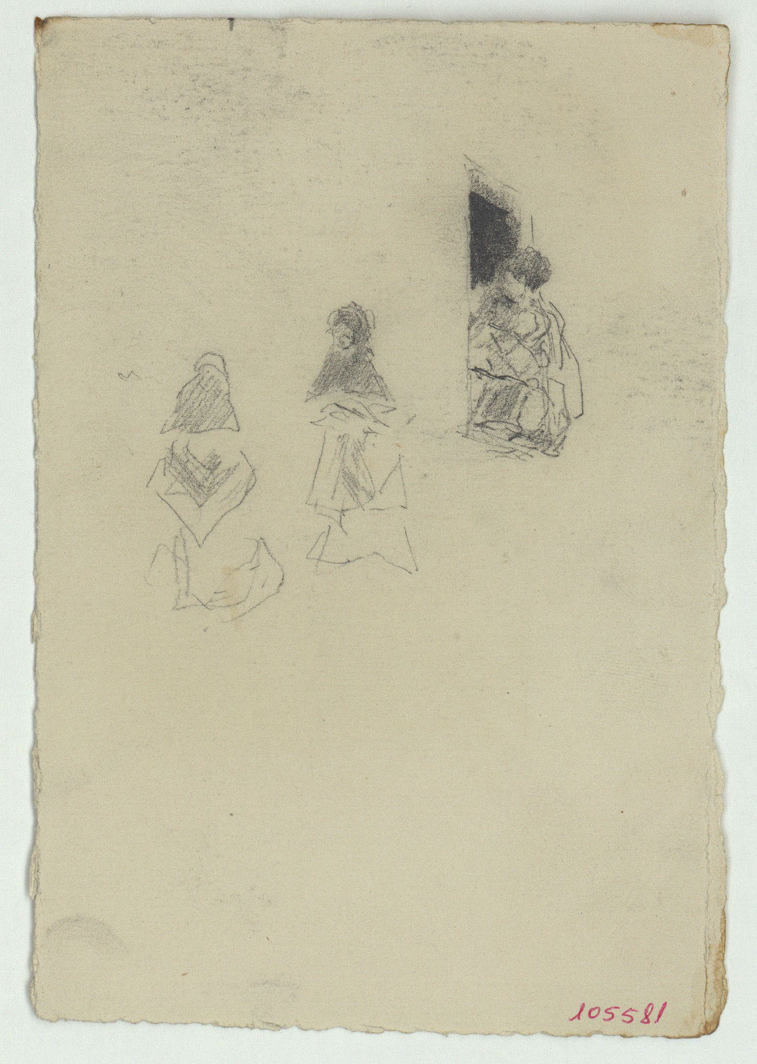 image for: Marià Fortuny - Esbós de figures femenines - Cap a 1867-1872