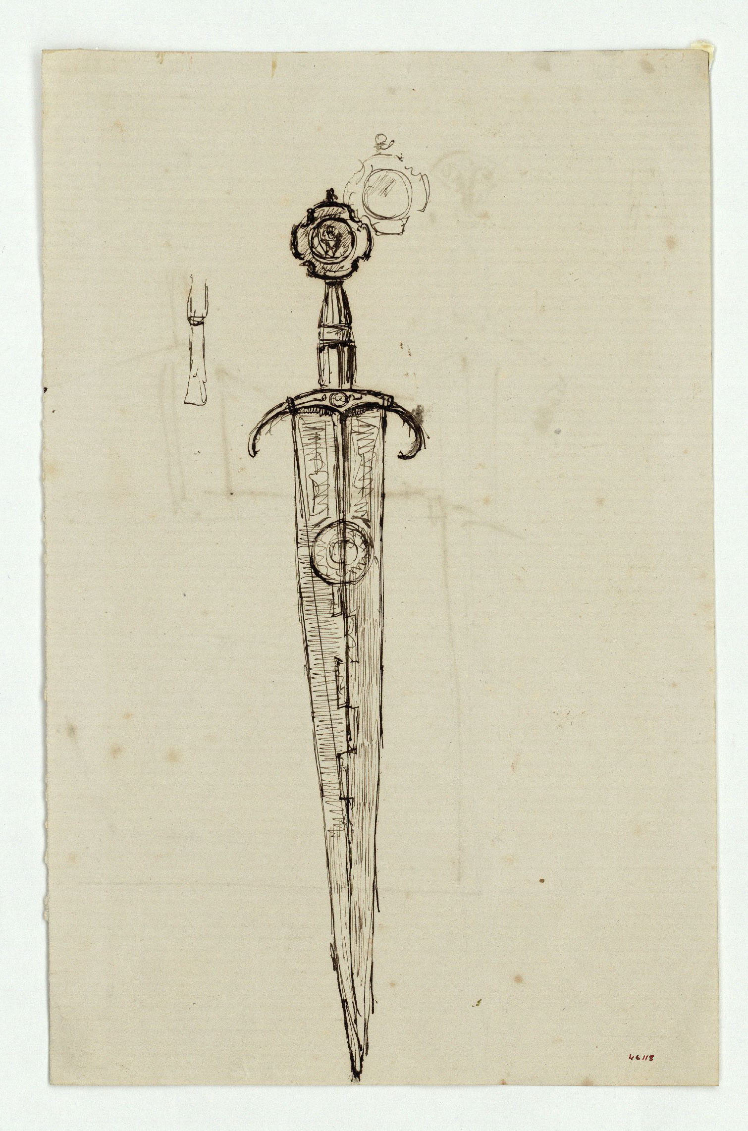 image for: Marià Fortuny - Espasa d&#039;estil musulmà (anvers) / Espasa d&#039;estil musulmà (revers) - Cap a 1870-1872