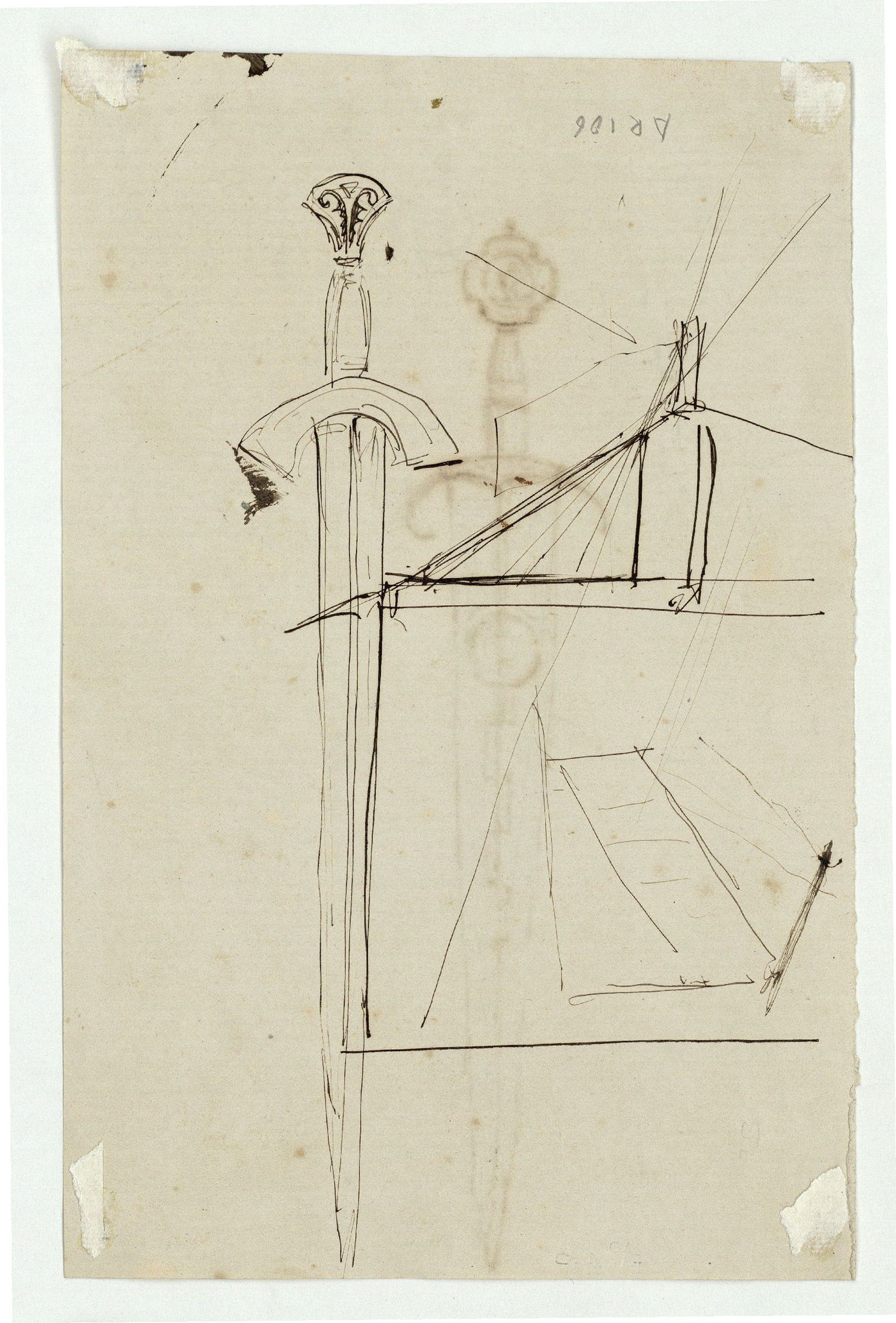 image for: Marià Fortuny - Espasa d&#039;estil musulmà (anvers) / Espasa d&#039;estil musulmà (revers) - Cap a 1870-1872 [1]