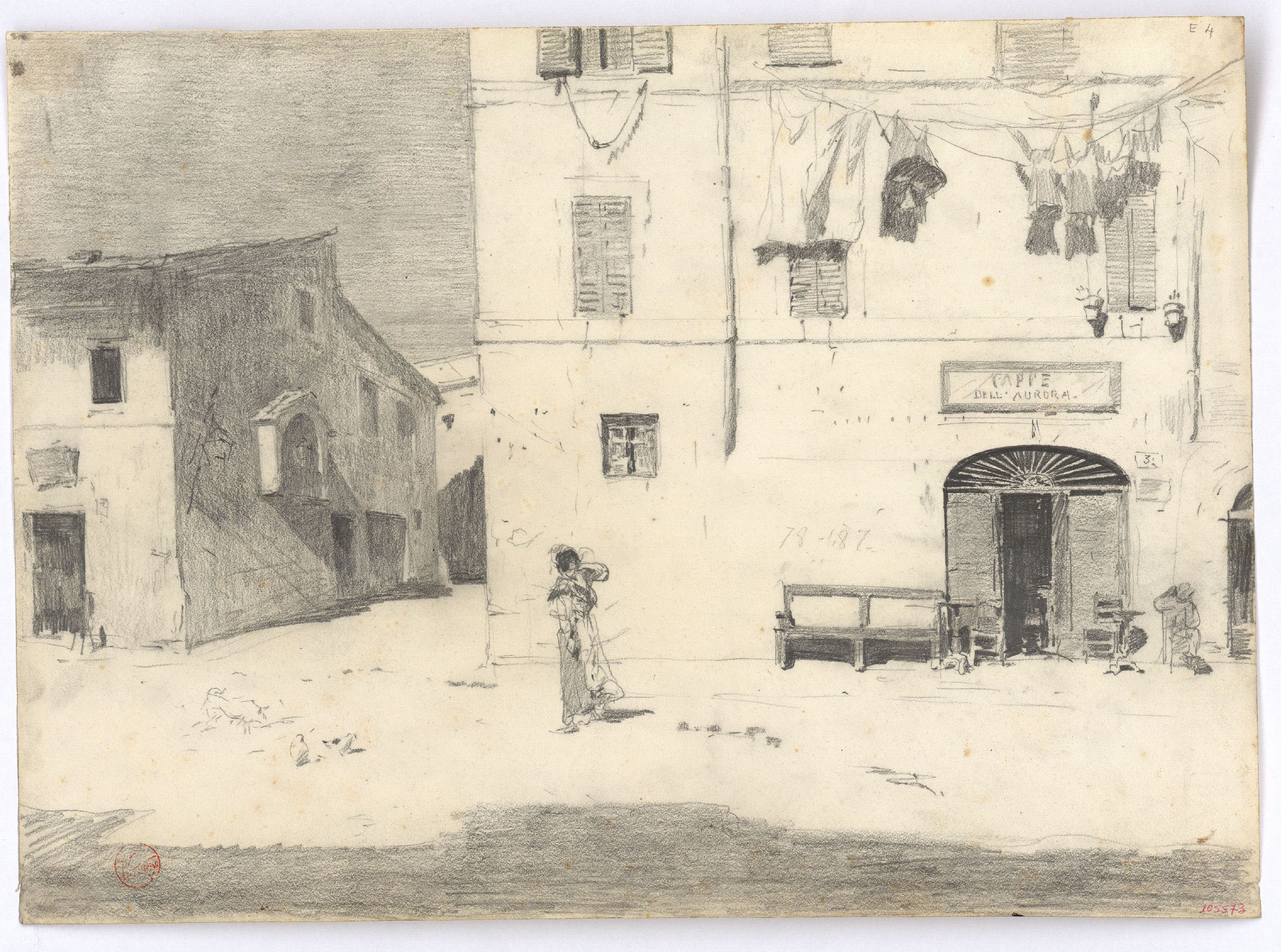 image for: Marià Fortuny - Carrer de Roma amb figures - Cap a 1863-1866