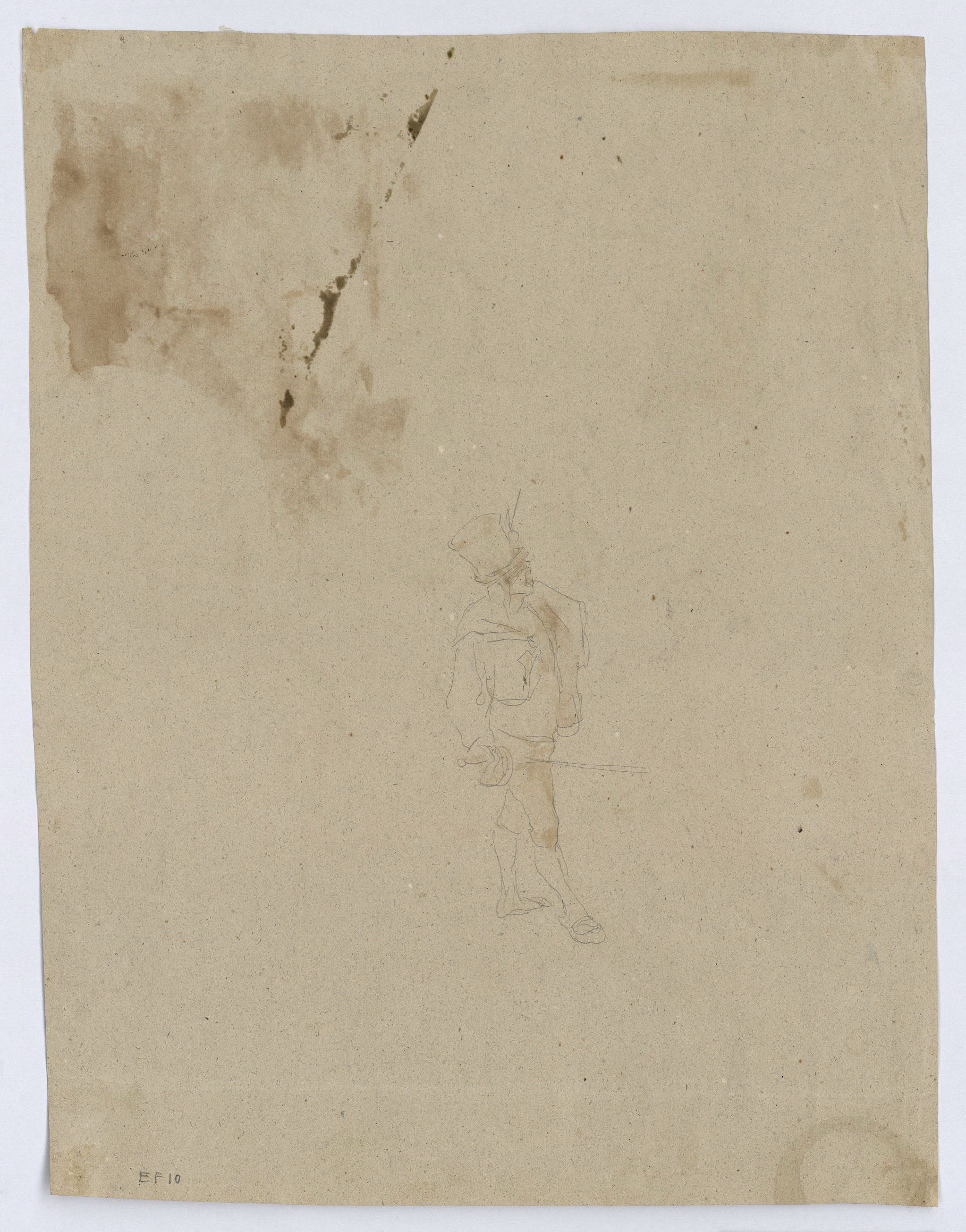 image for: Marià Fortuny - Estudi per al gravat «Ronda nocturna» (anvers) / Estudi per al gravat «Ronda nocturna» (revers) - Cap a 1863-1865 [1]
