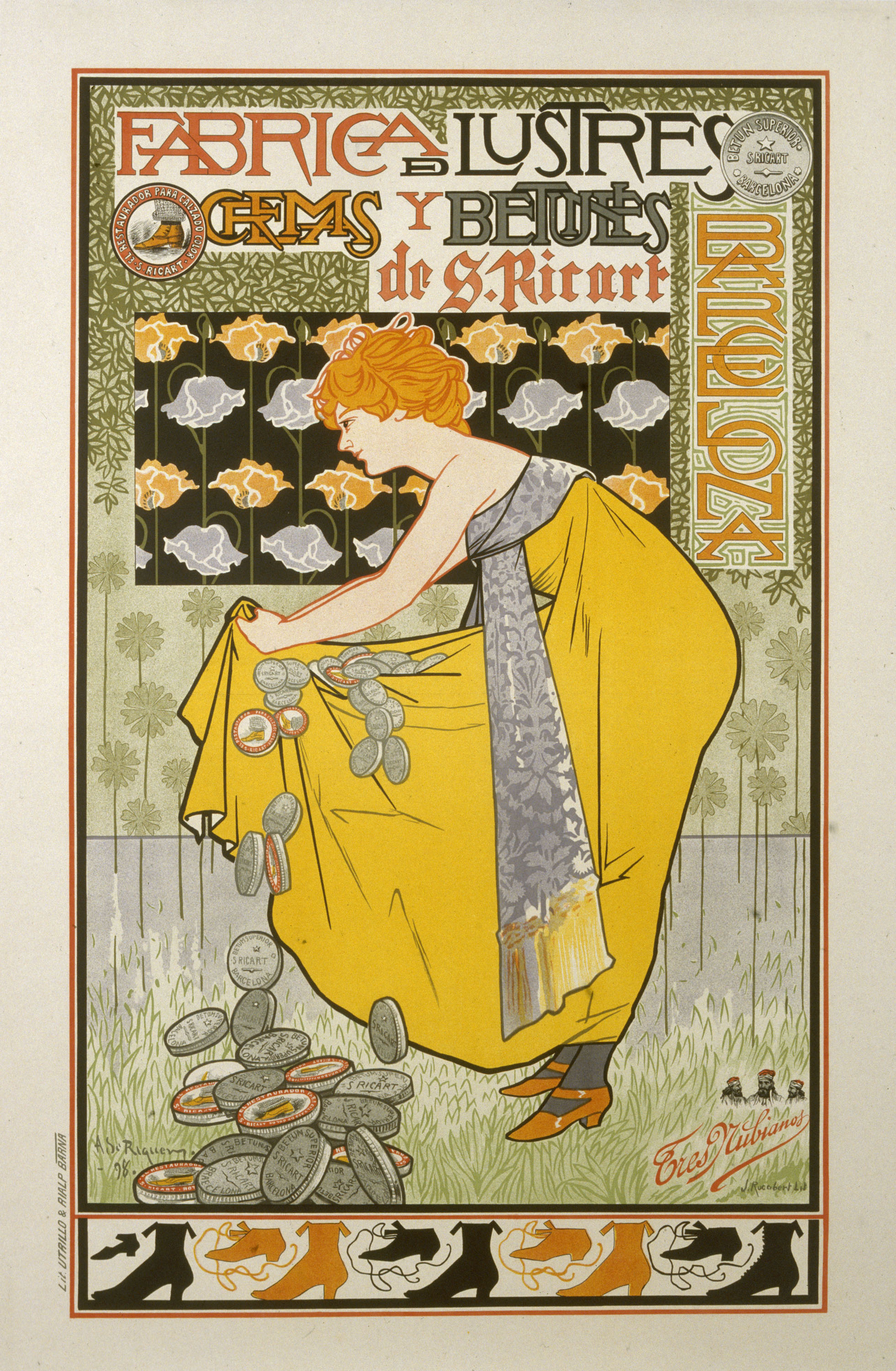 image for: Alexandre de Riquer - Fábrica de lustres cremas y betunes de S. Ricart - 1898