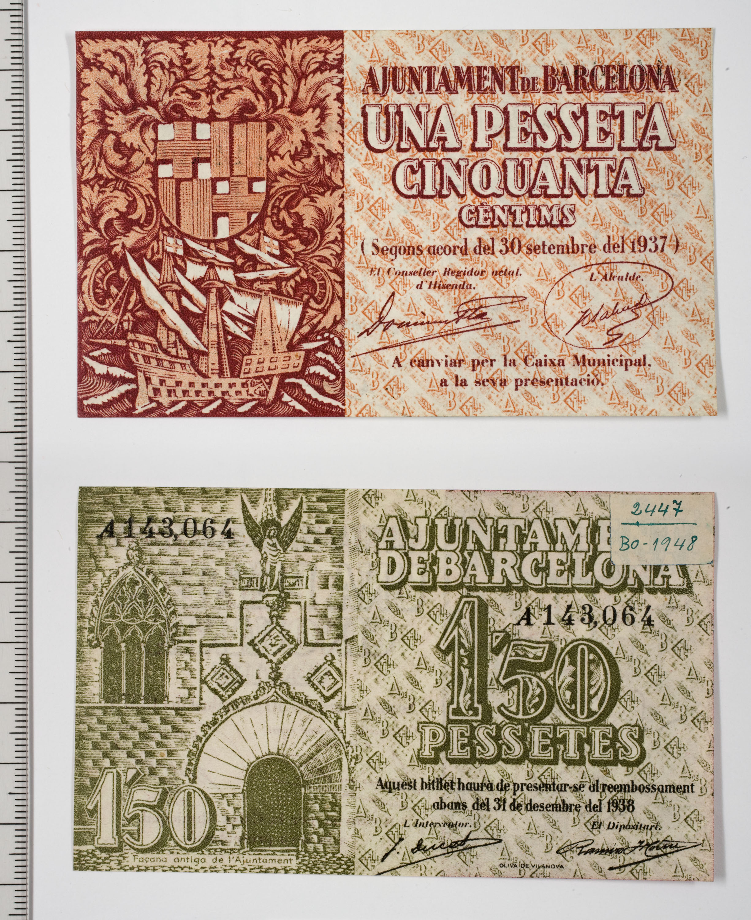 image for: Ajuntament de Barcelona - 1,50 pessetes - 30.11.1937