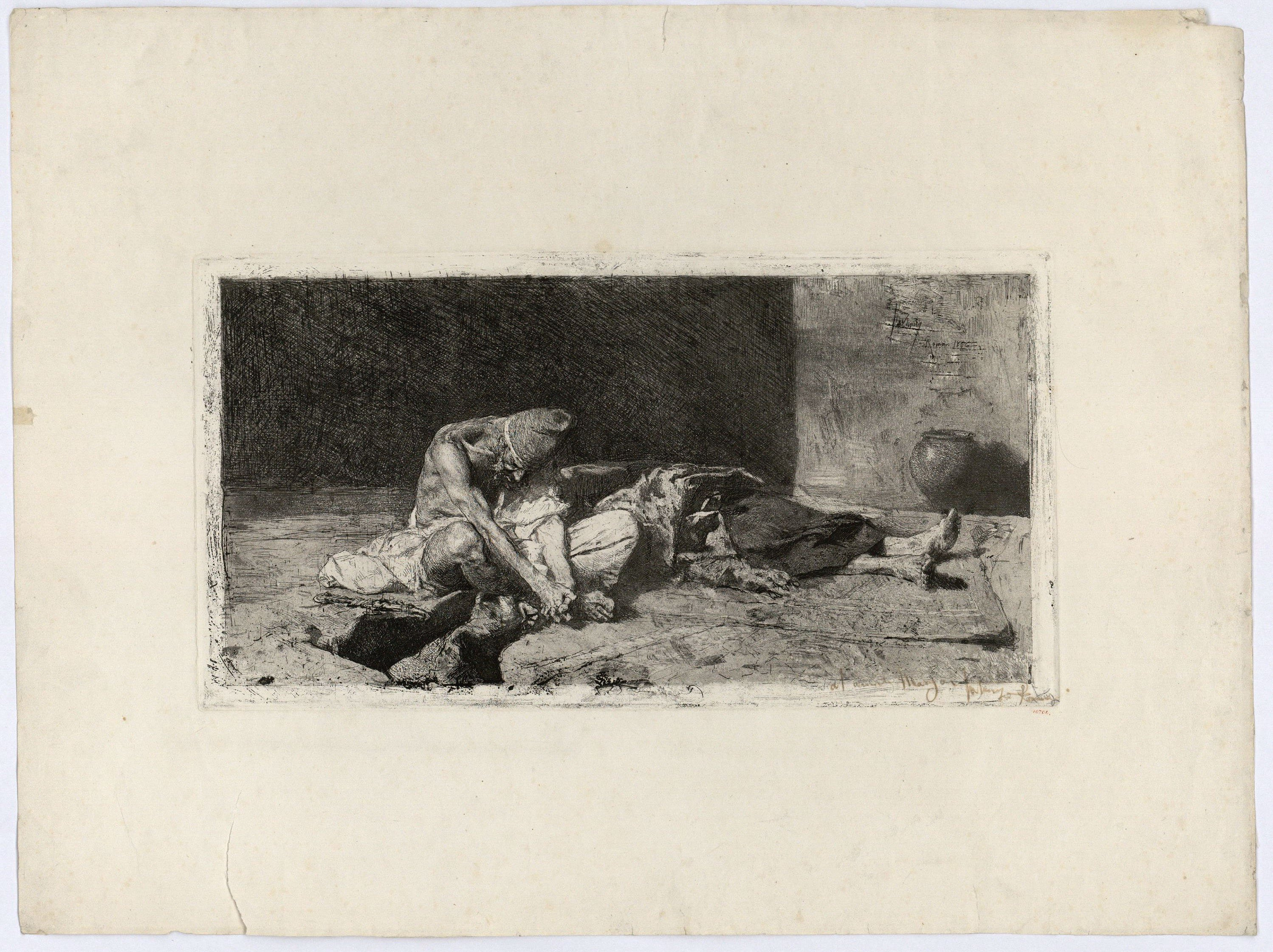 image for: Marià Fortuny - Àrab vetllant el cadàver del seu amic - 1866