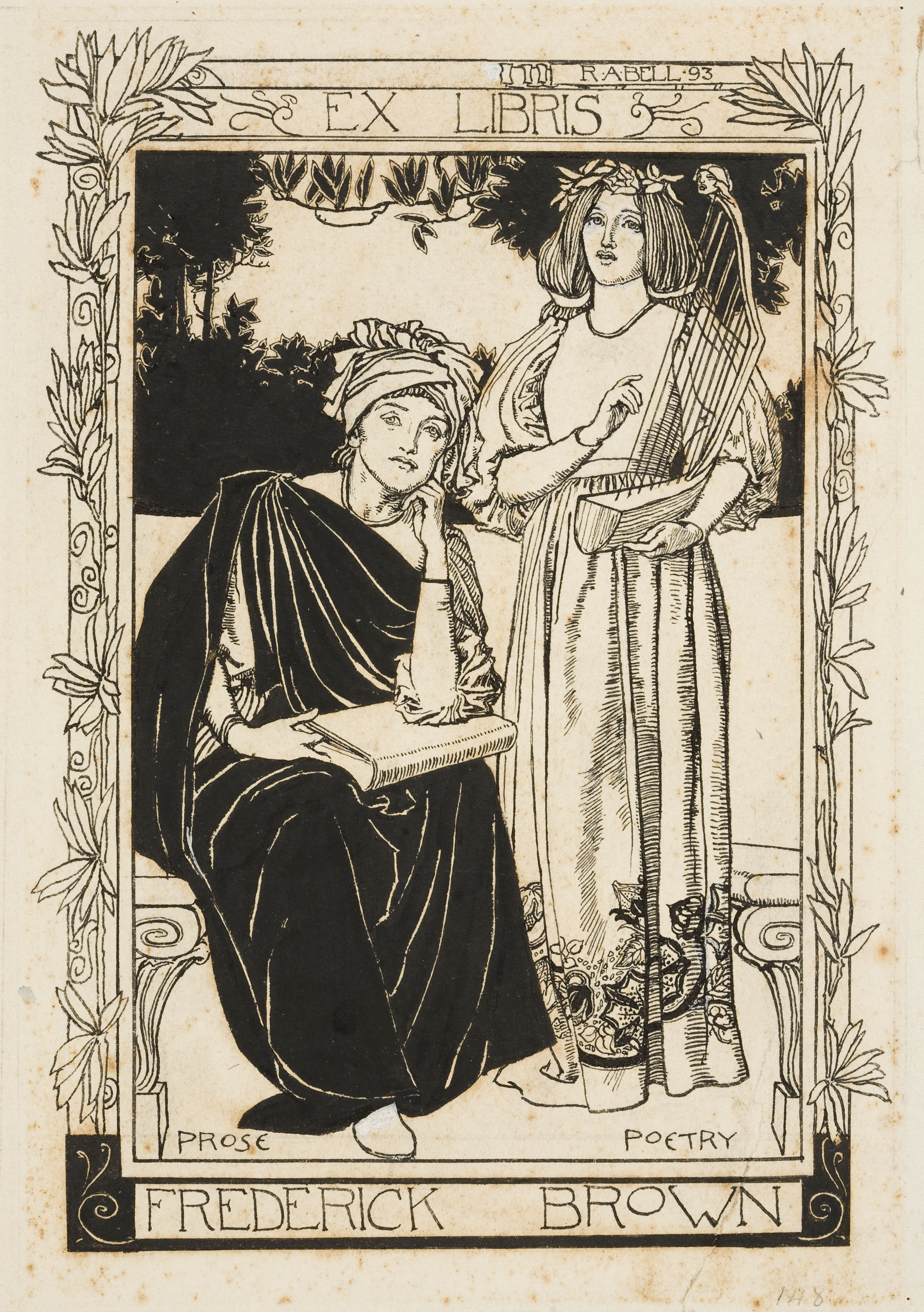 image for: Robert Anning Bell - Ex-libris Frederick Brown - 1893