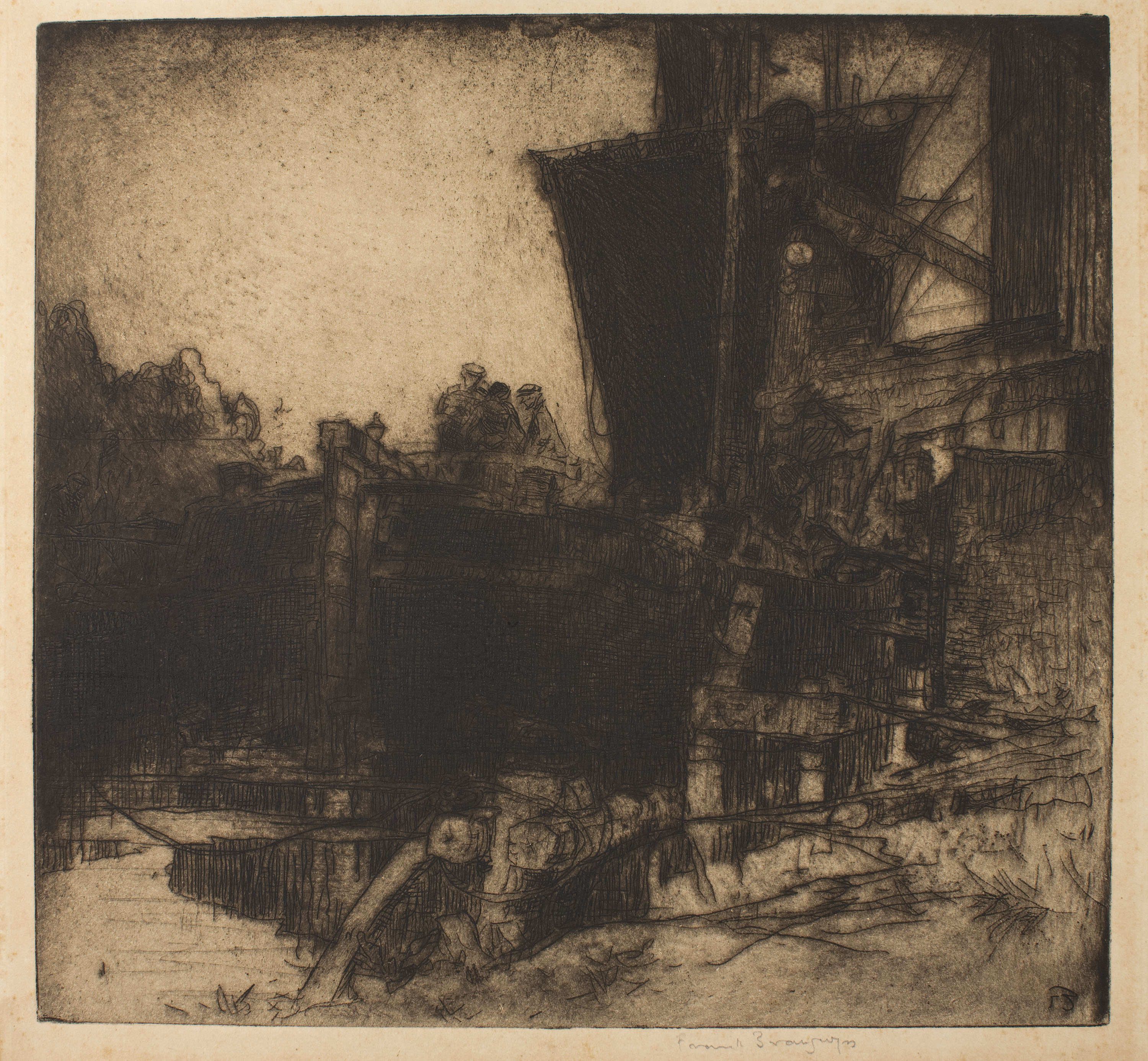 image for: Frank Brangwyn - Barcassa, Bruges - Cap a 1907