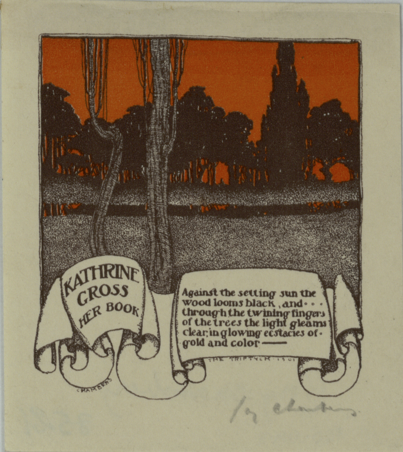 image for: Jay K. Chambers - Ex-libris Kathrine Gross - 1901