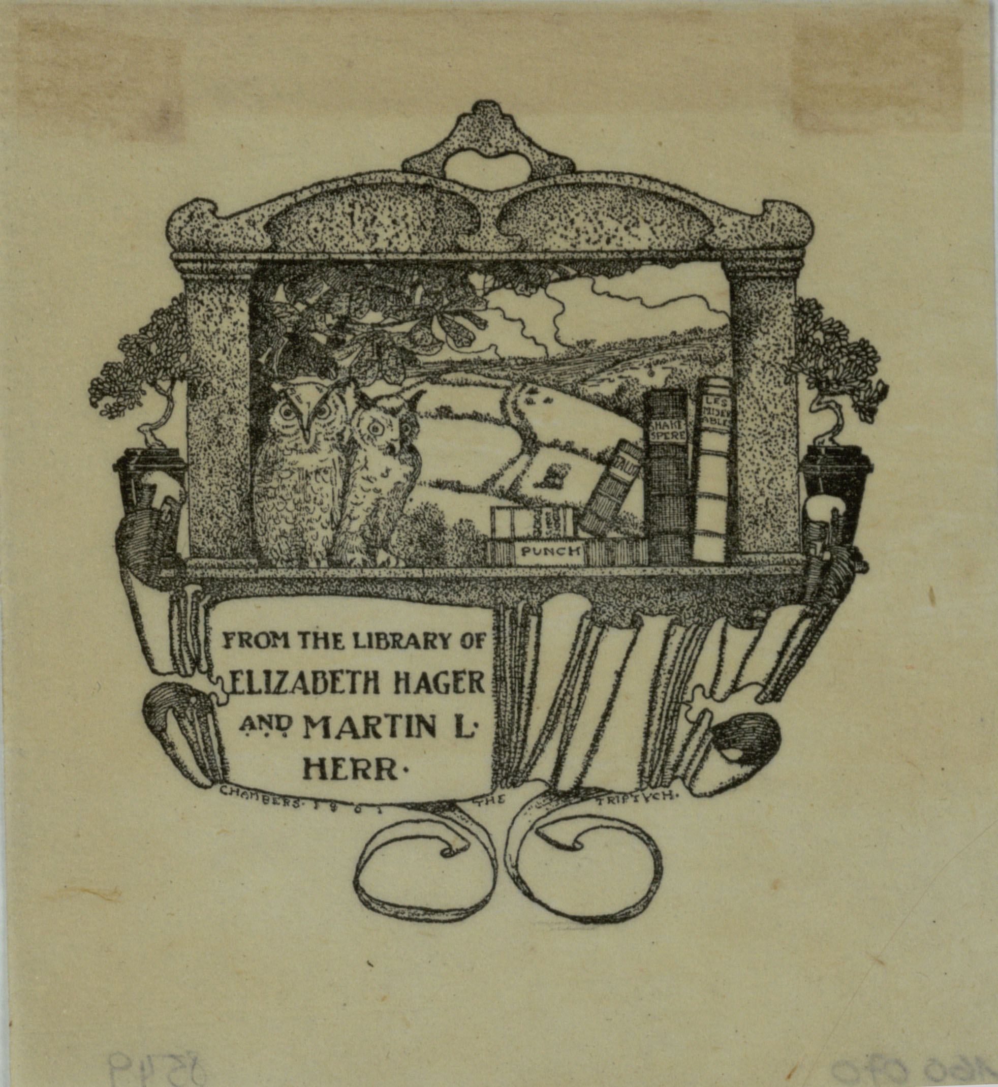 image for: Jay K. Chambers - Ex-libris Elisabeth Hager and Martin L. Herr - 1901