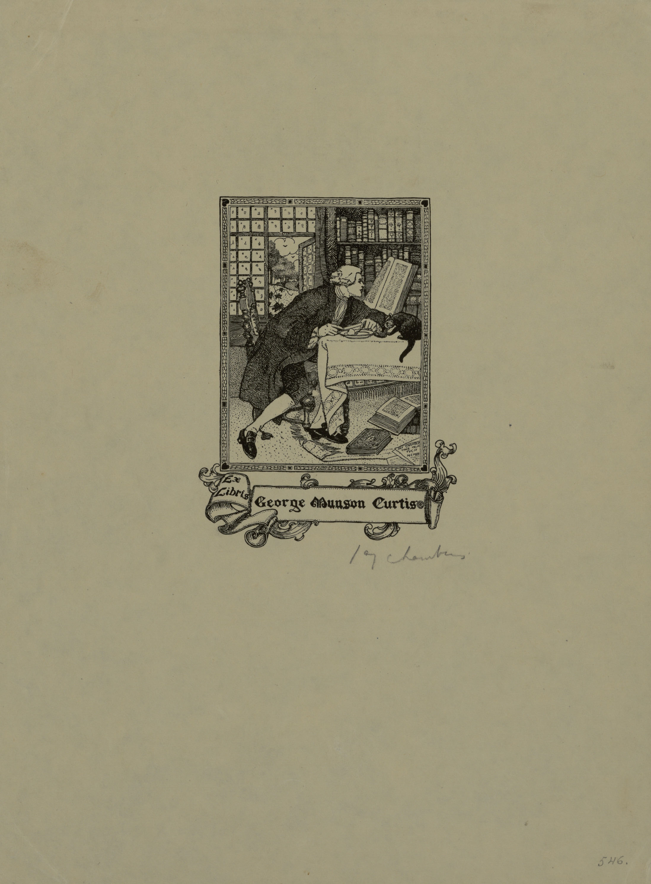 image for: Jay K. Chambers - Ex-libris George Munson Curtis - Cap a 1902