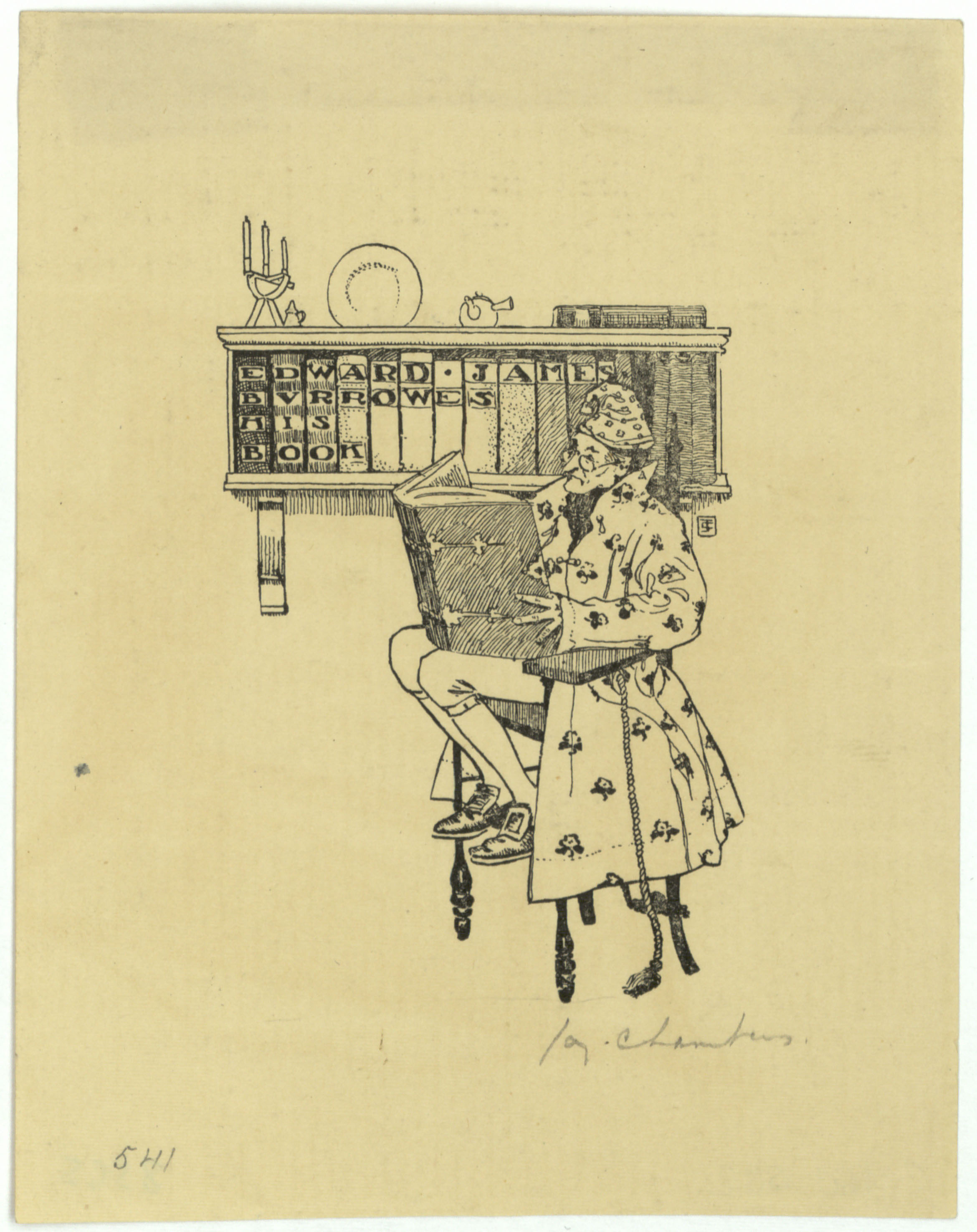 image for: Jay K. Chambers - Ex-libris Edward James Burrowes - Cap a 1902