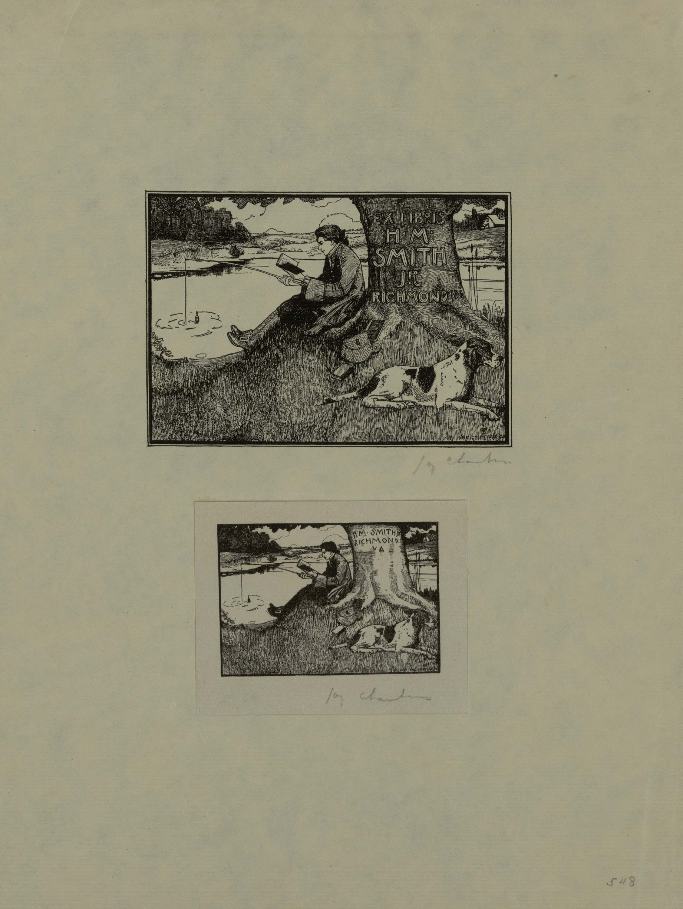 image for: Jay K. Chambers - Ex-libris H. M. Smith &amp; J. R. Richmond V.A. - Cap a 1902