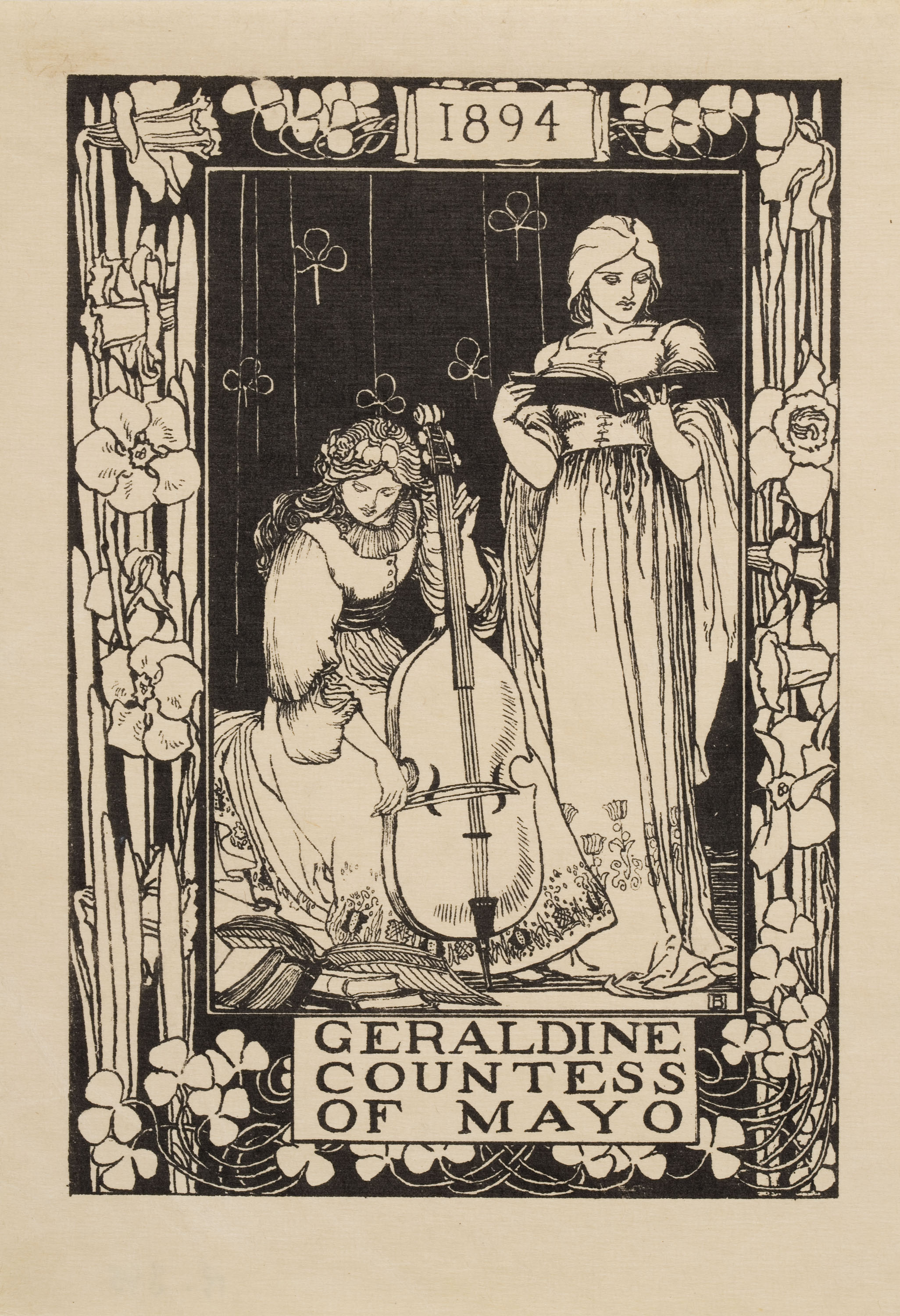 image for: Robert Anning Bell - Ex-libris Geraldine Countess of Mayo - 1894