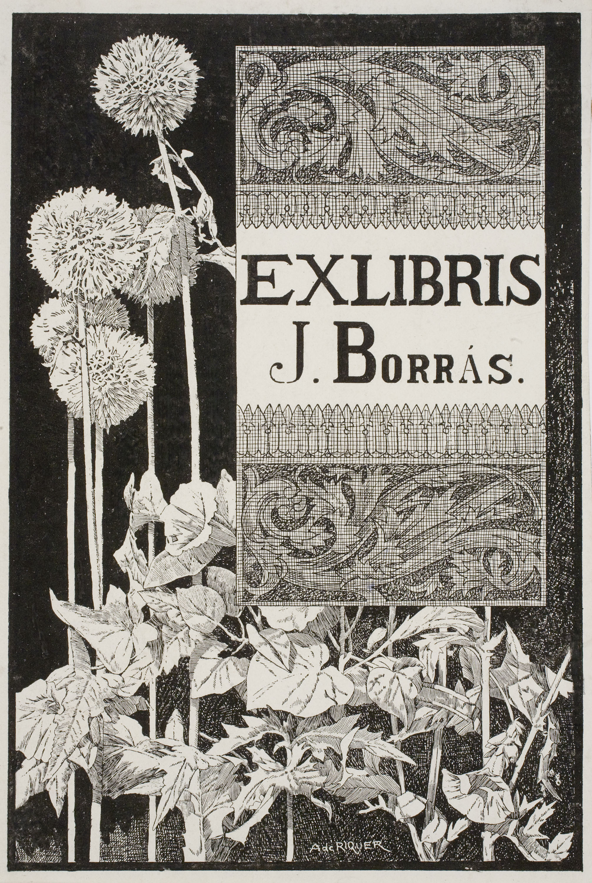 image for: Alexandre de Riquer - Ex-libris J. Borrás - 1904