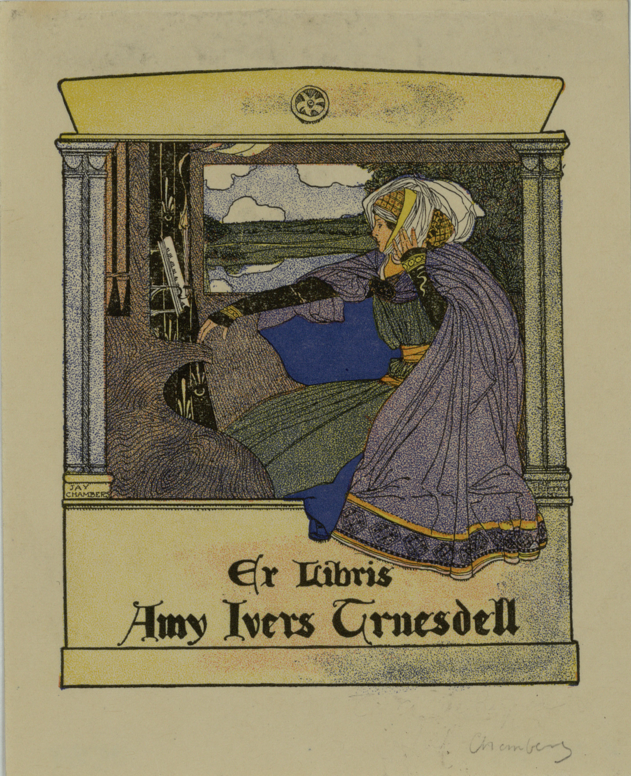 image for: Jay K. Chambers - Ex-libris Amy Ivers Truesdell - 1901