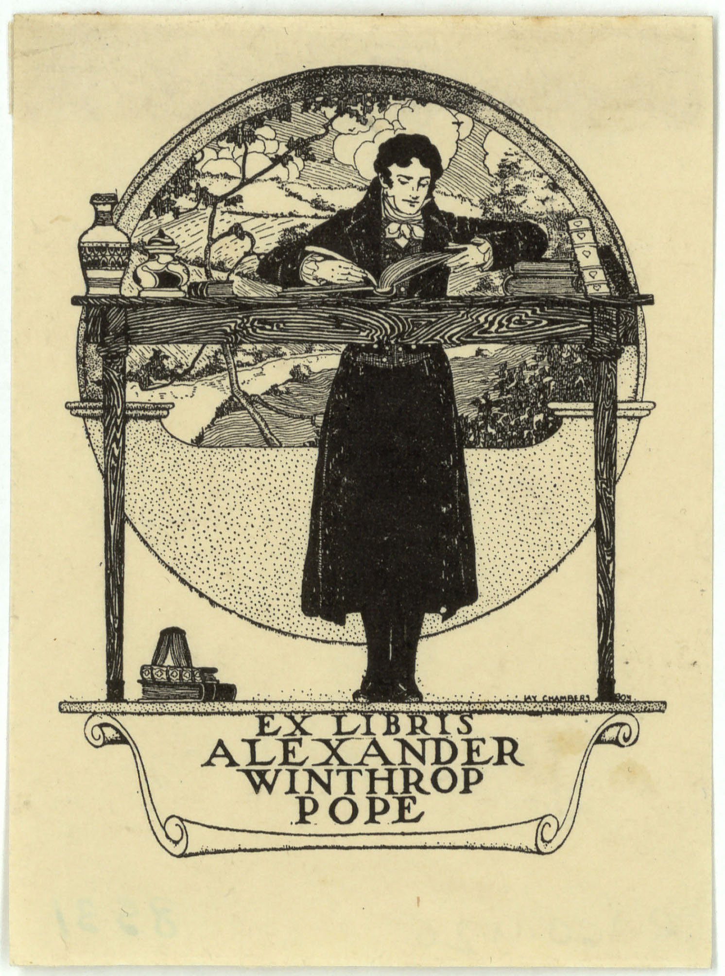 image for: Jay K. Chambers - Ex-libris Alexander Winthrop Pope - 1905