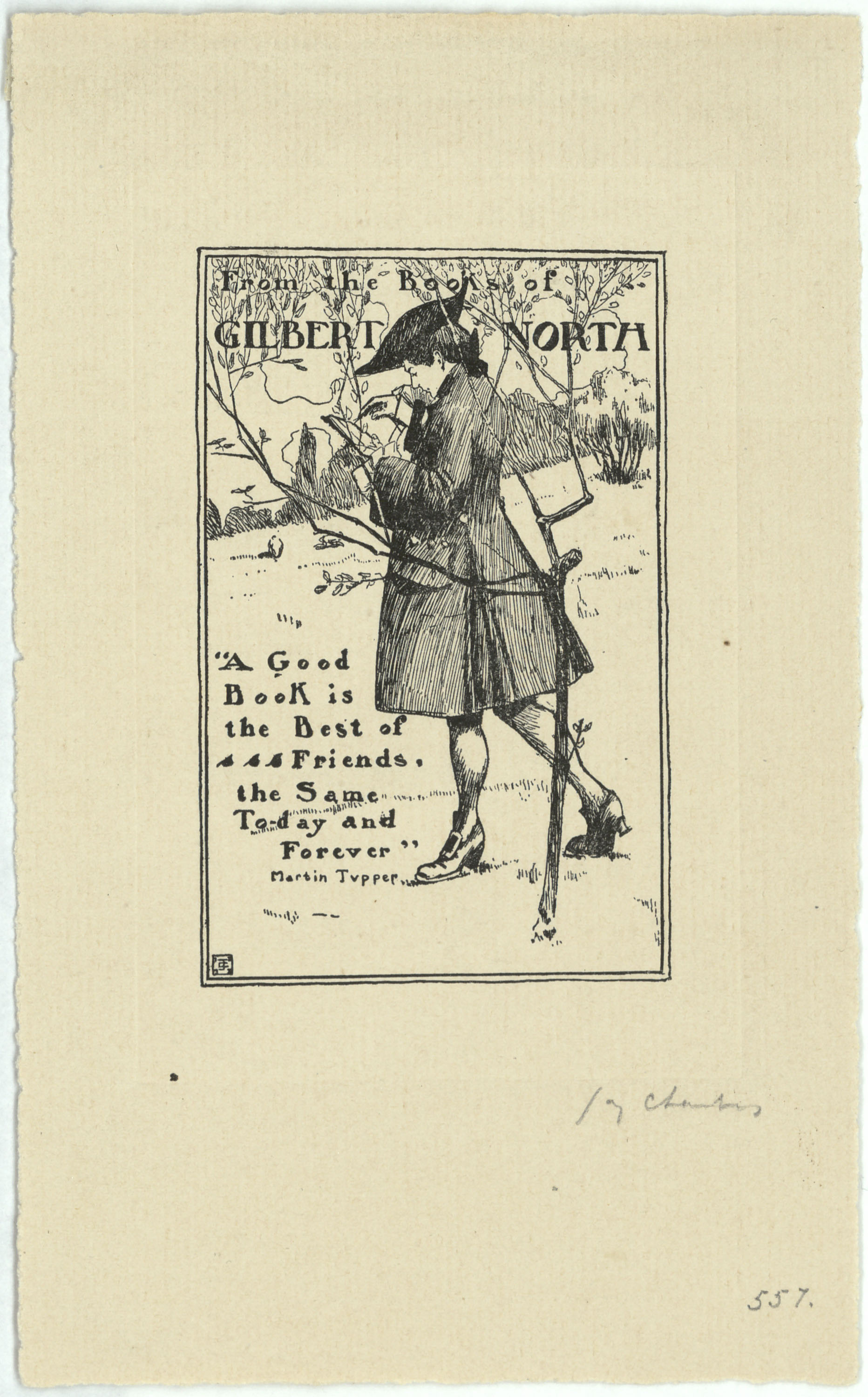 image for: Jay K. Chambers - Ex-libris Gilbert North - Cap a 1902