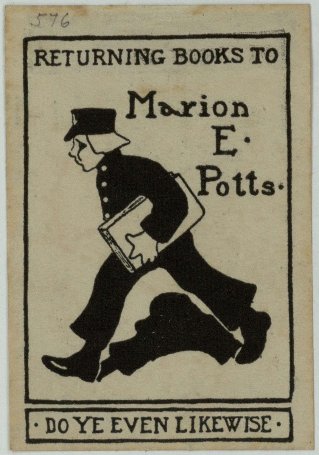 image for: Wilbur Macey Stone - Ex-libris Marion E. Potts - Cap a 1900