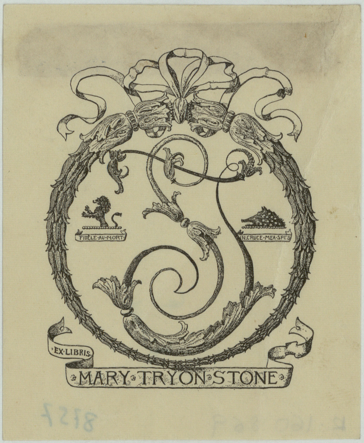 image for: Wilbur Macey Stone - Ex-libris Mary Tryon Stone - Cap a 1900