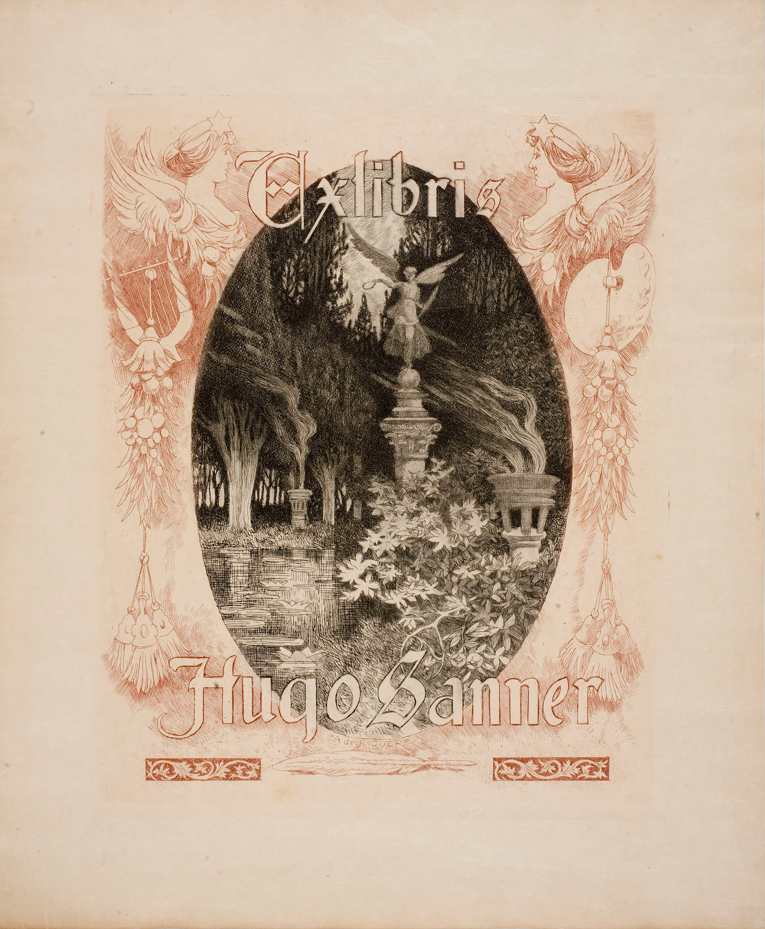 image for: Alexandre de Riquer - Ex-libris Hugo Sanner - 1906