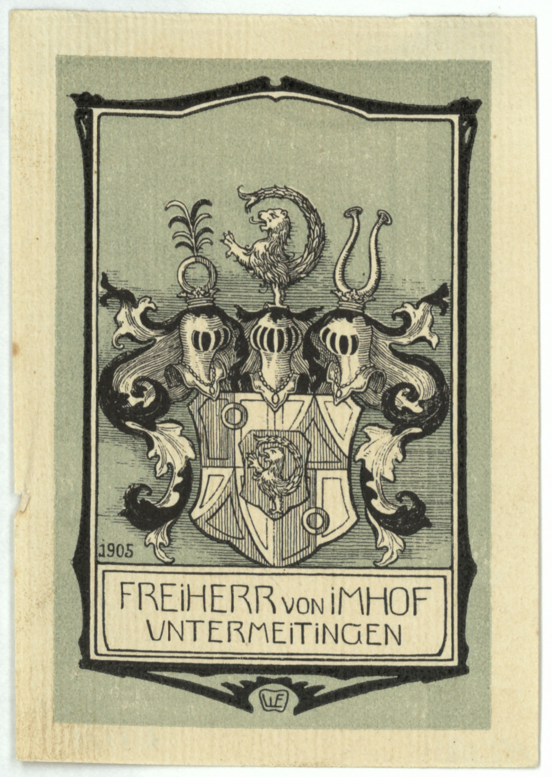image for: Willy Ehringhausen - Ex-libris Freiherr von Imhof Untermeitingen - 1905