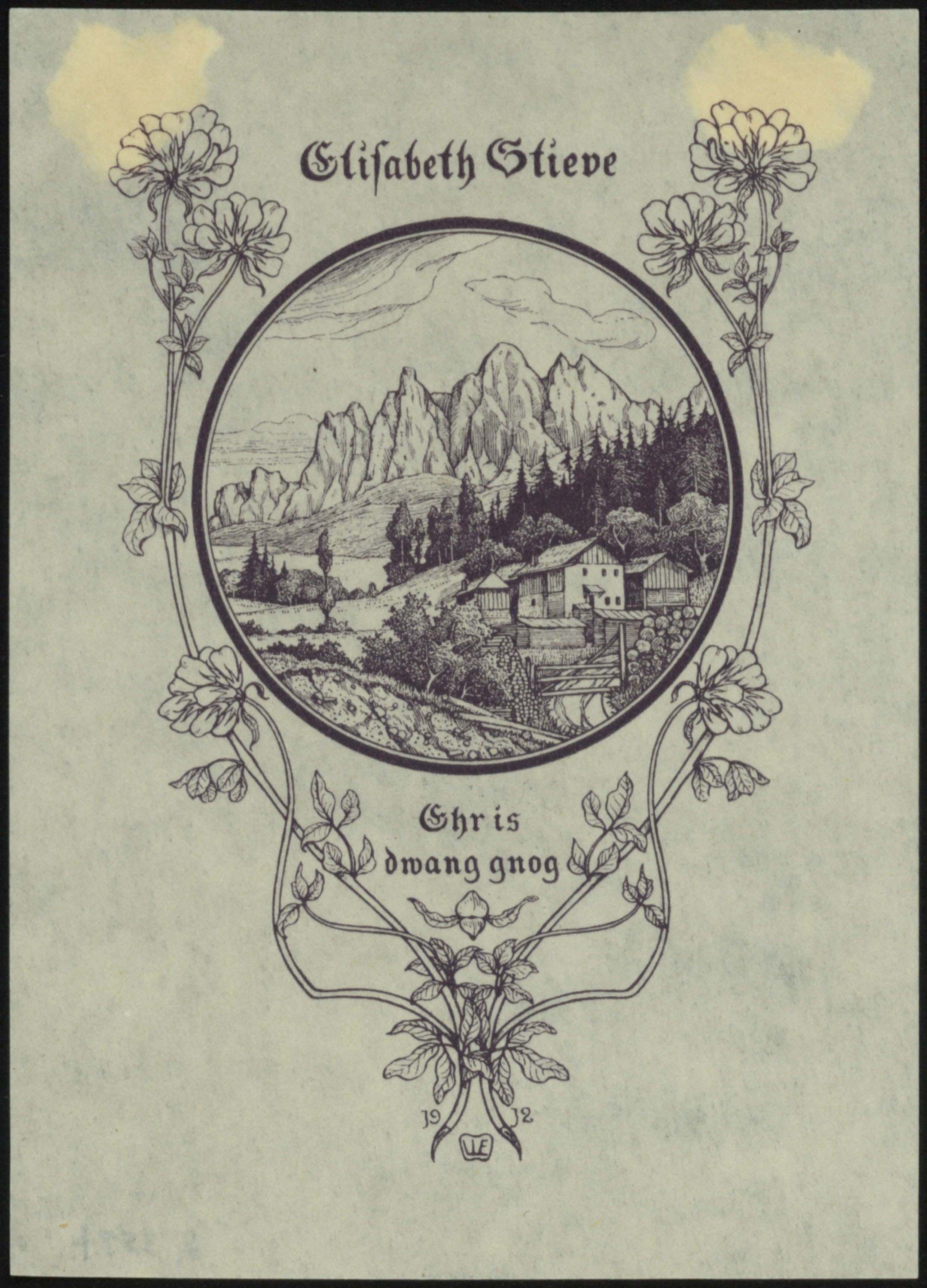 image for: Willy Ehringhausen - Ex-libris Elisabeth Gtieve - 1912