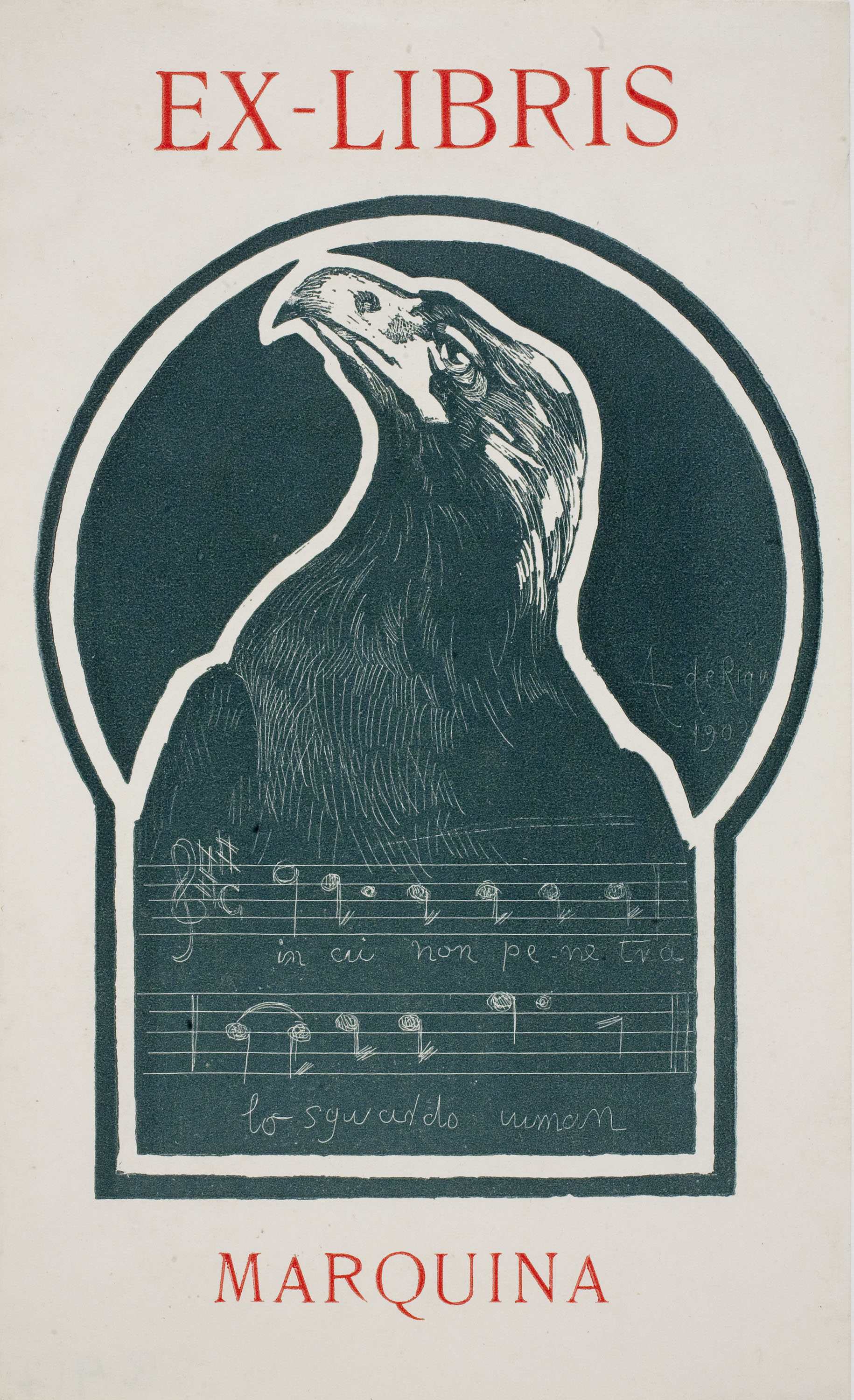 image for: Alexandre de Riquer - Ex-libris Marquina - 1902