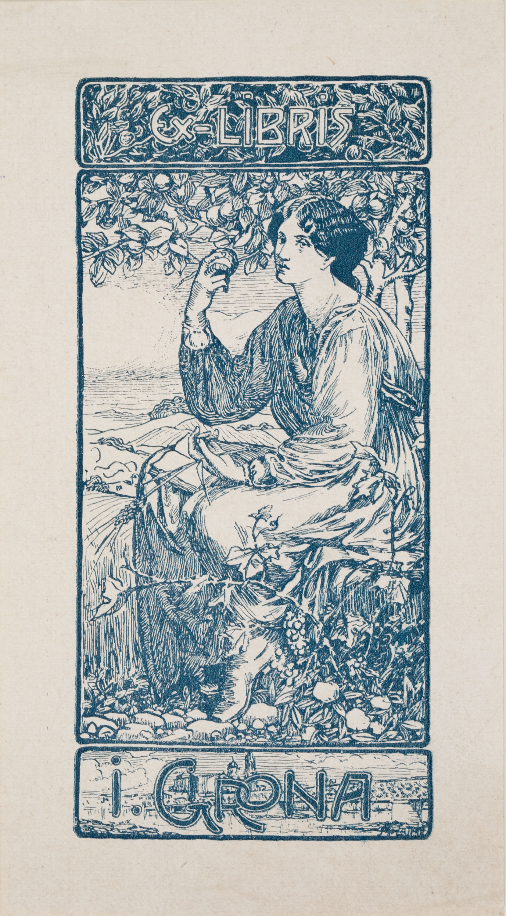 image for: Anònim - Ex-libris I. Girona - Cap a 1890-1900