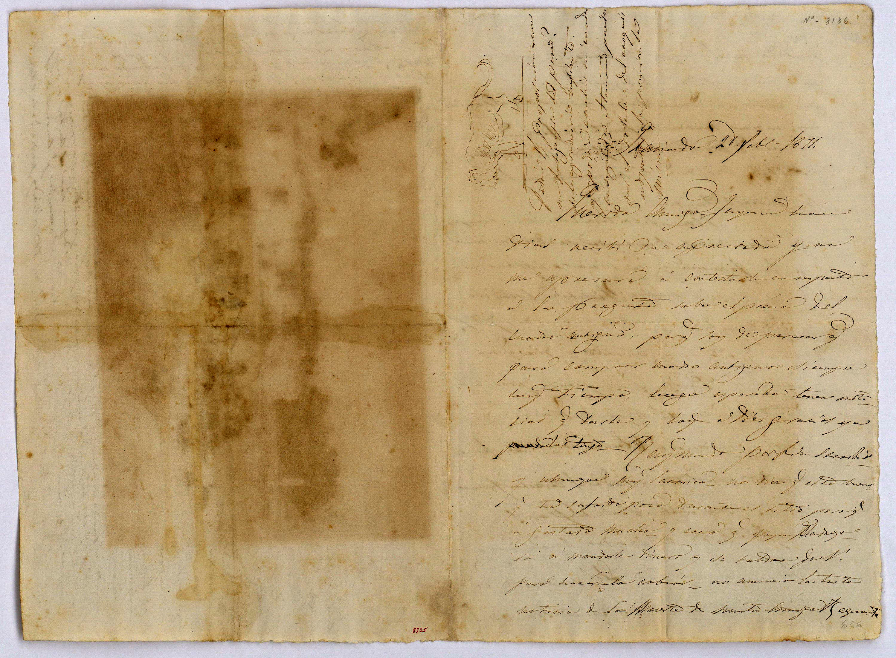 image for: Marià Fortuny - Esbós d&#039;un gos (anvers) / Estudi per al quadre «Dinar en un vell convent a l&#039;Alhambra» (revers) - 1871