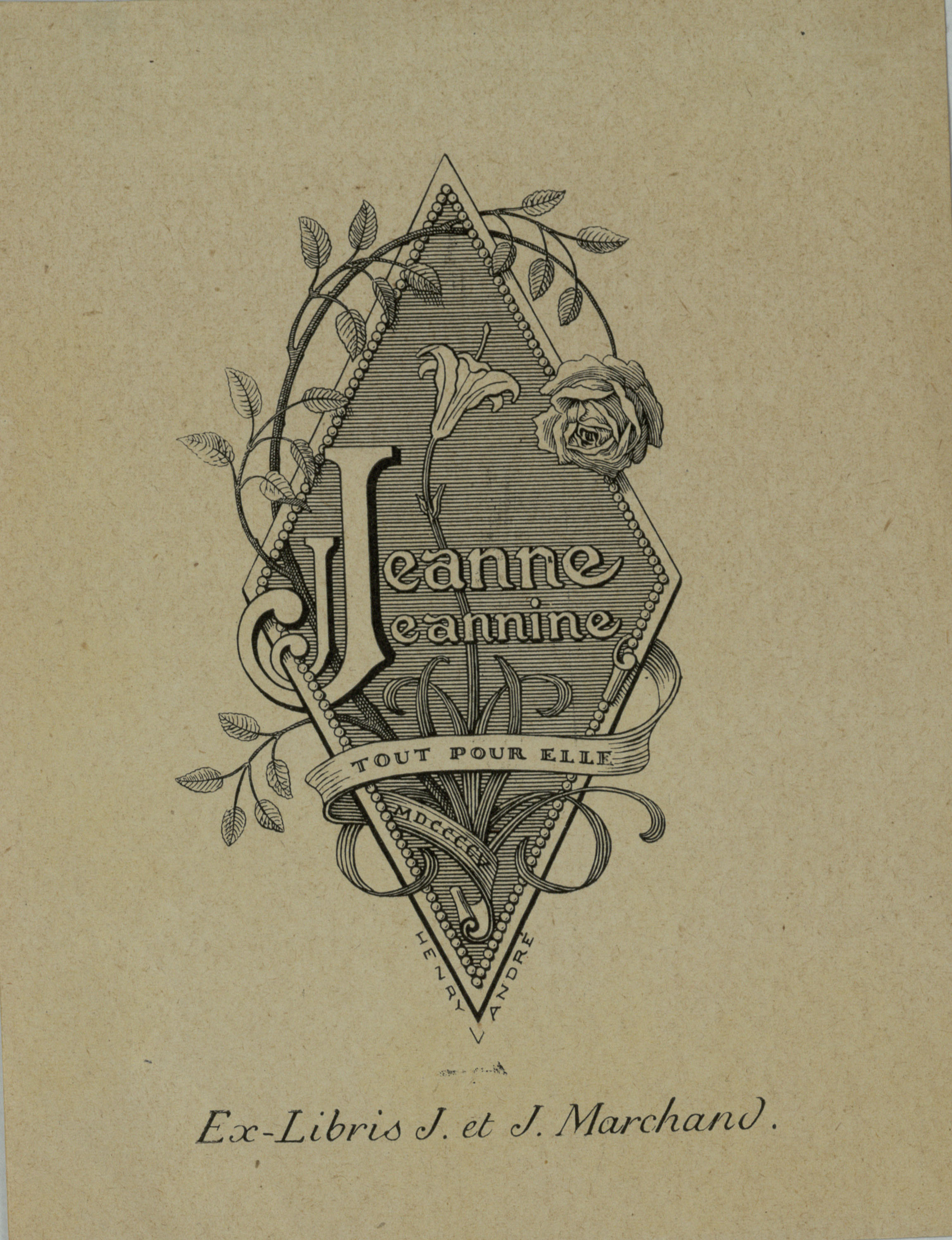 image for: Henry-André - Ex-libris J. et J. Marchand - 1905