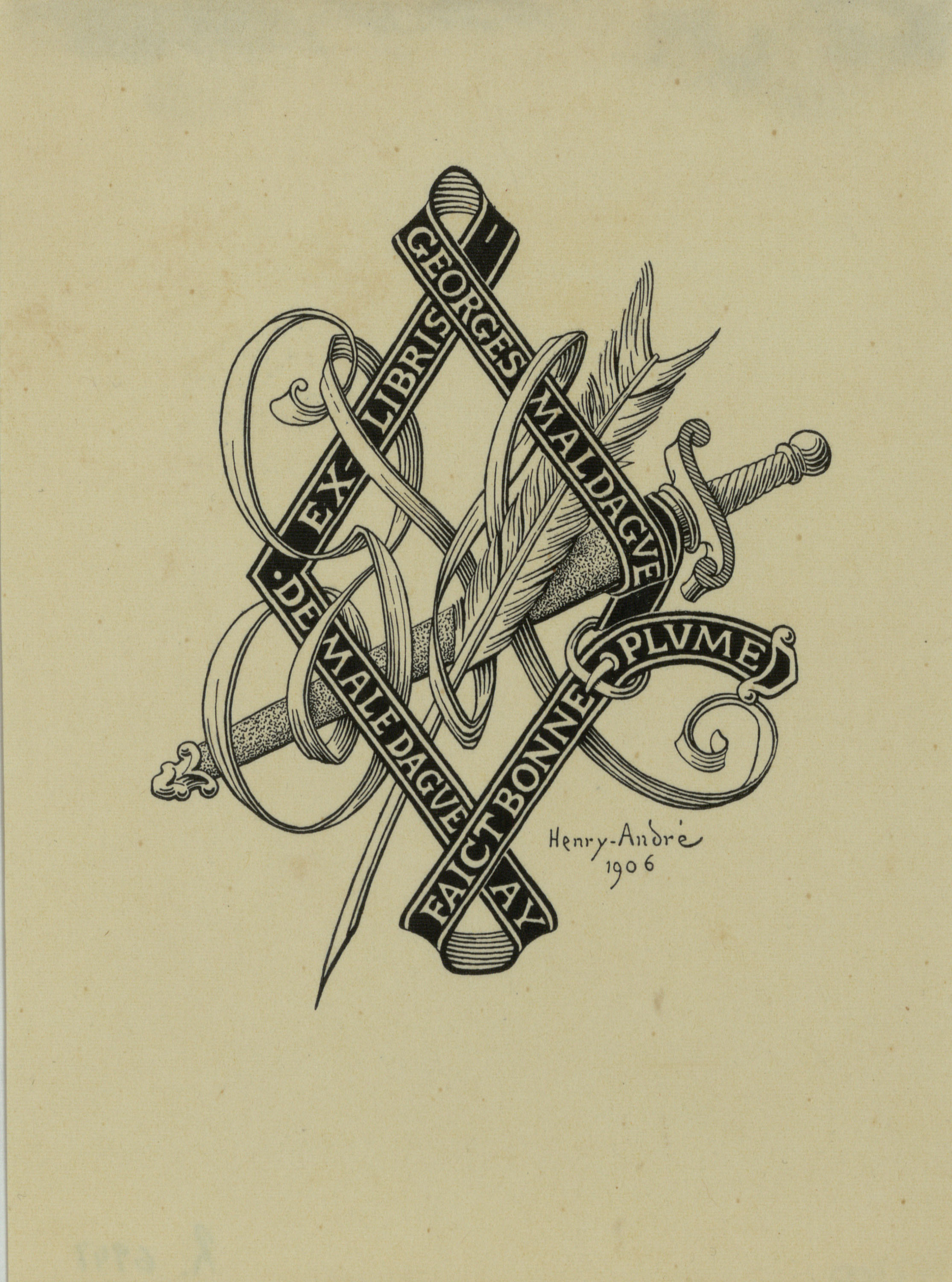 image for: Henry-André - Ex-libris Georges Maldague - 1906