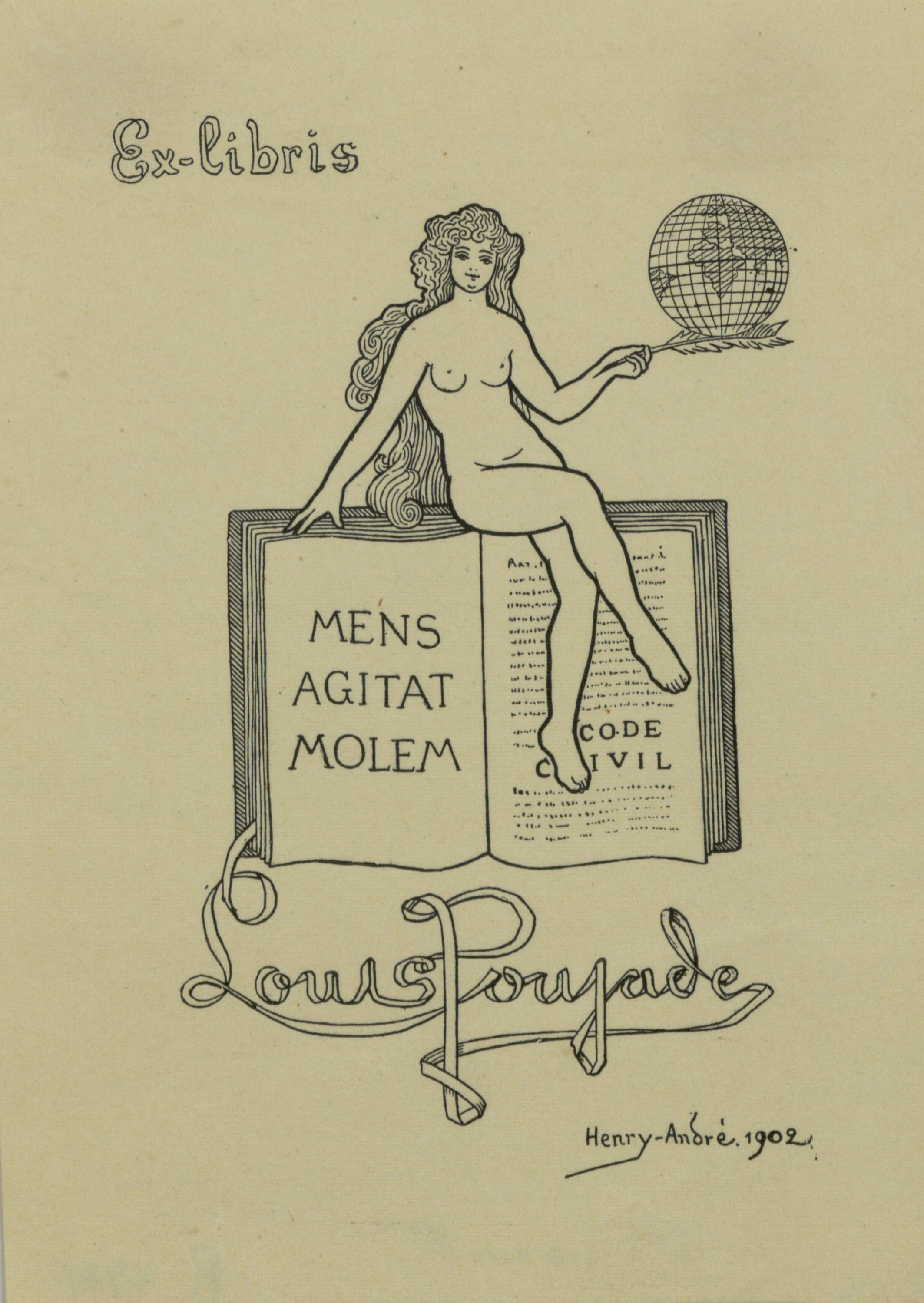 image for: Henry-André - Ex-libris Louis Poujade - 1902