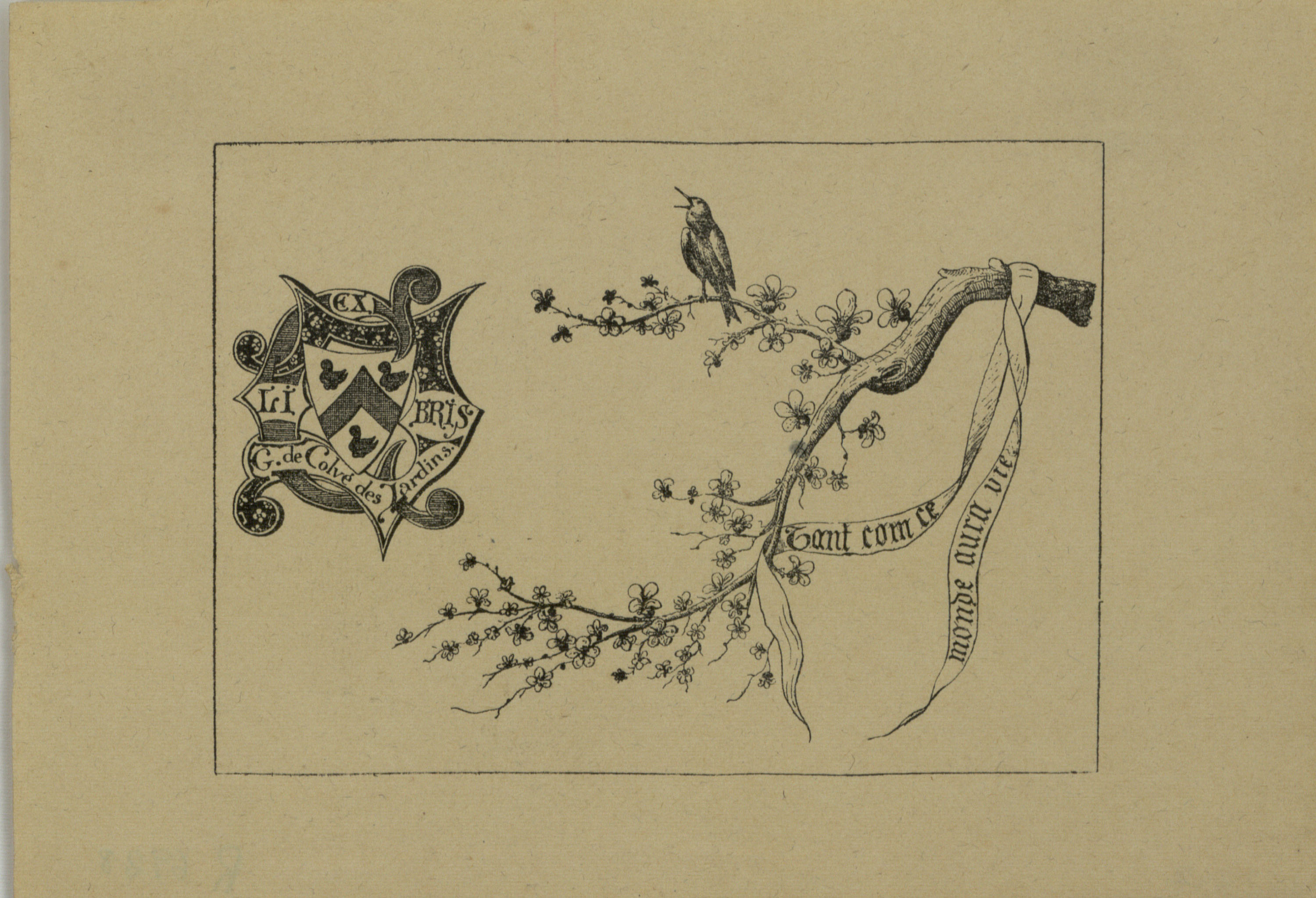 image for: Henry-André - Ex-libris G. de Colvé des Jardins - Cap a 1900