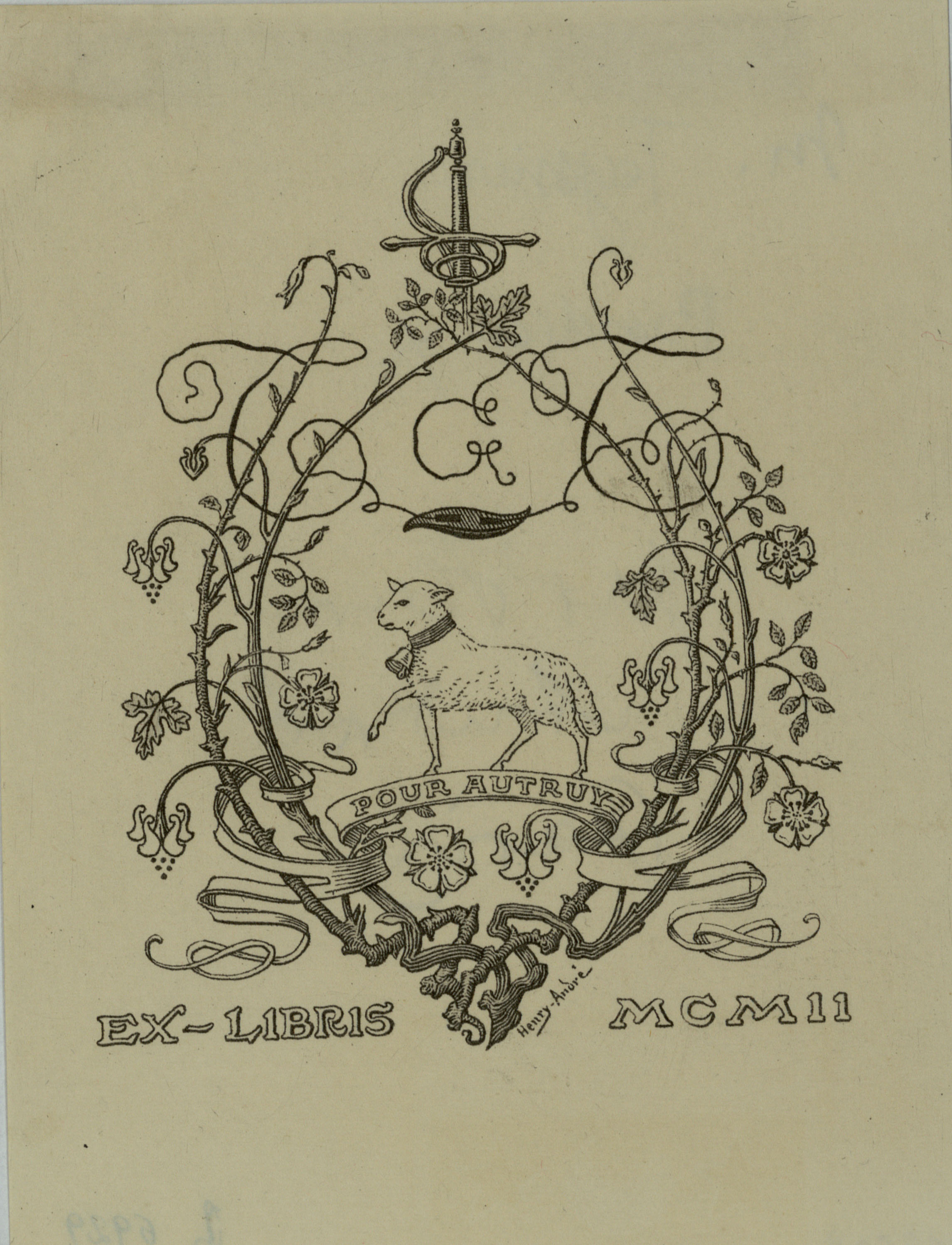image for: Henry-André - Ex-libris sense títol - 1902