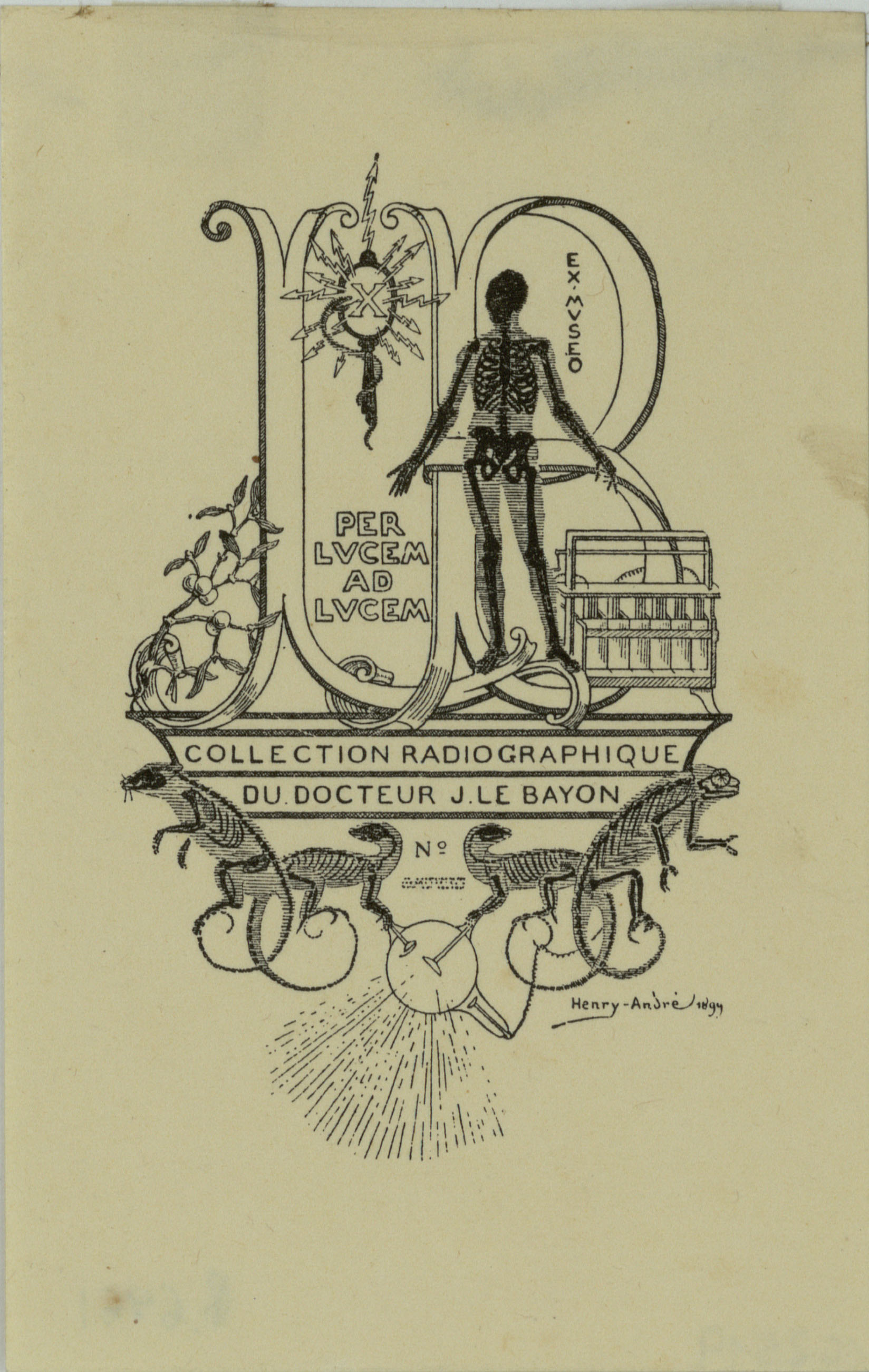 image for: Henry-André - Ex-libris Collection Radiographique du Docteur J. Le Bayon - 1894