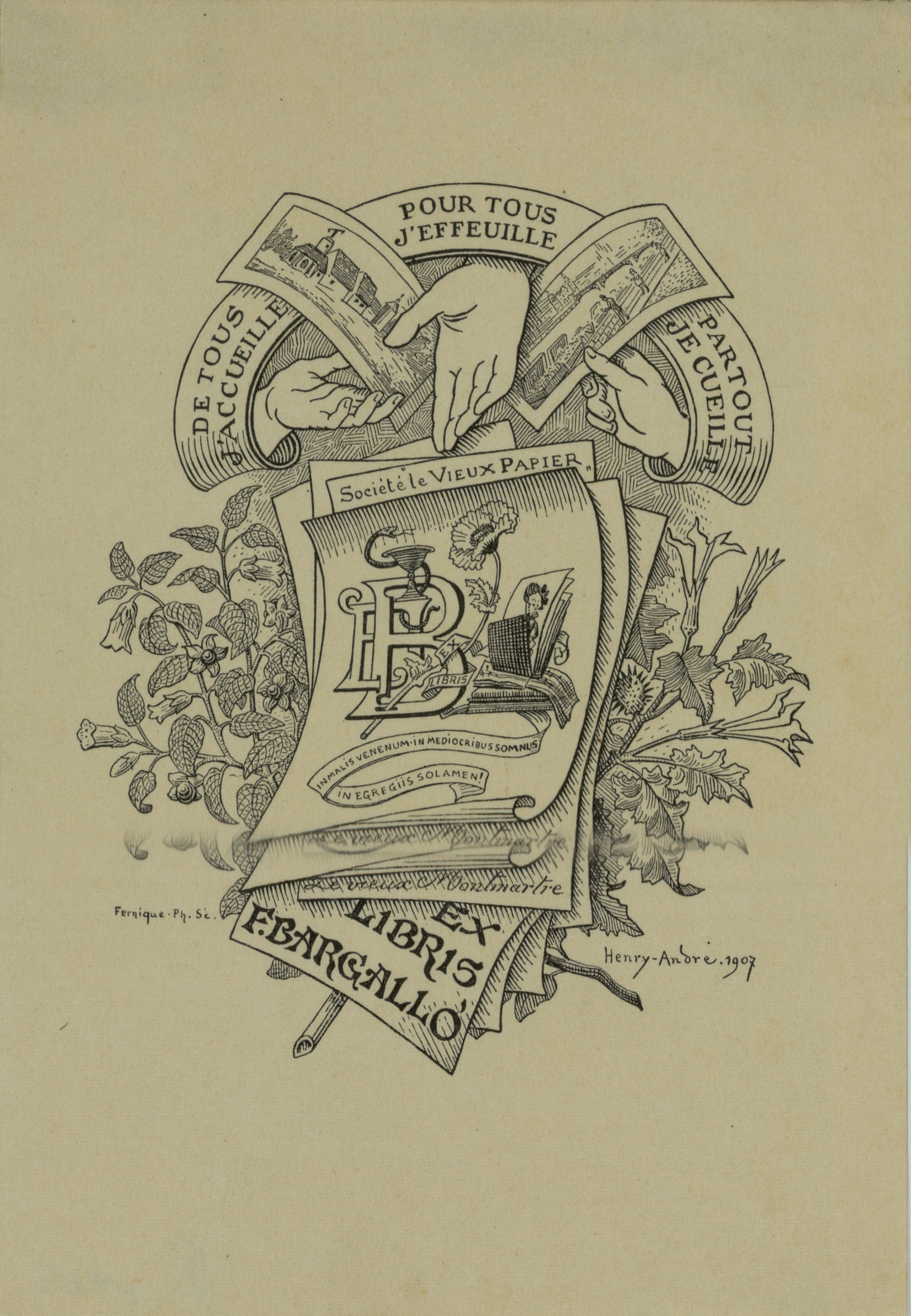 image for: Henry-André - Ex-libris F. Bargalló - 1907