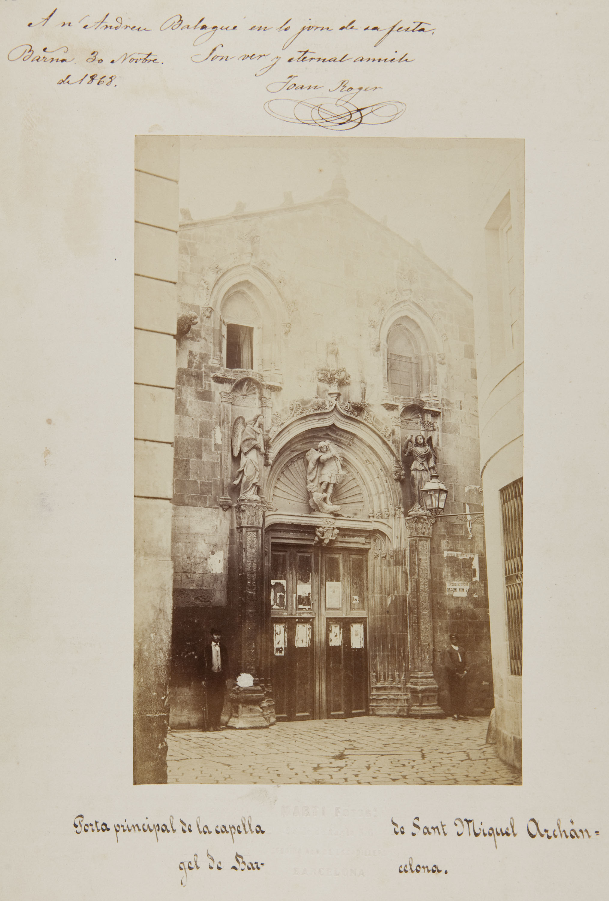 image for: Joan Martí  - Porta principal de la capella de Sant Miquel Archàngel de Barcelona - 1868
