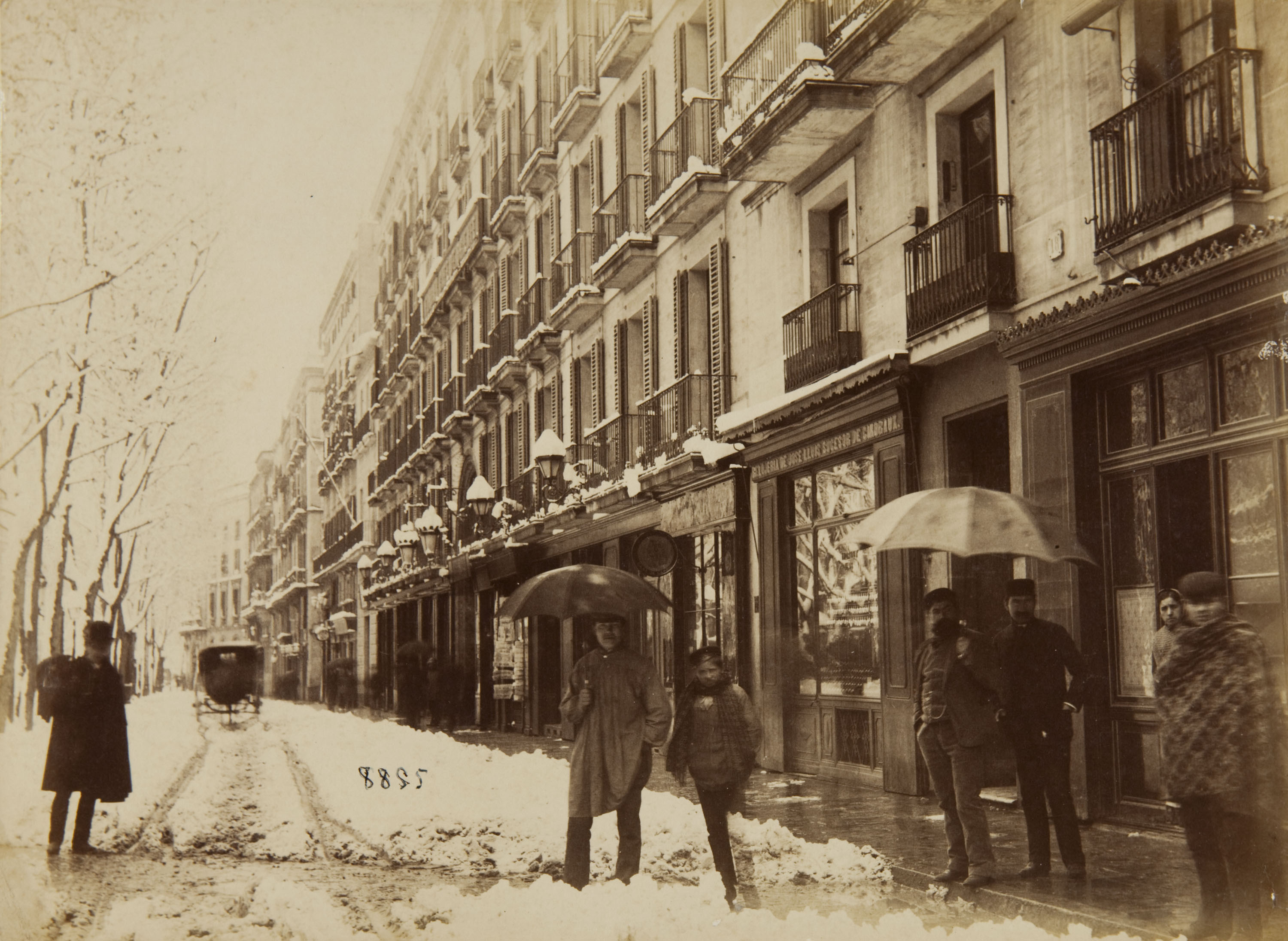 image for: Antoni Esplugas Puig - Rambla del Centro nevada - Cap a 1890