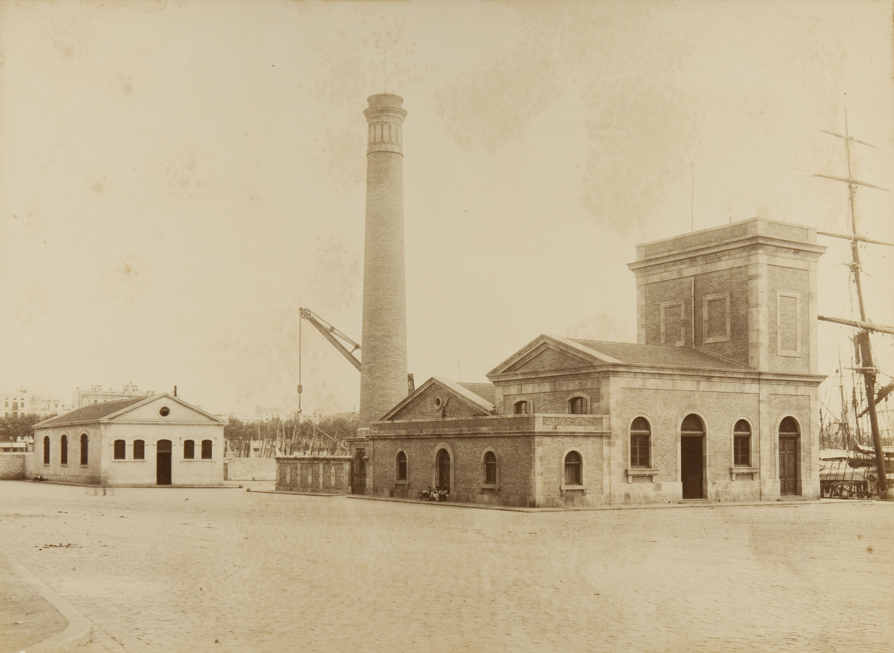 image for: Pau Audouard - Puerto de Barcelona. Casa de máquinas. Taller de reparaciones y grúa de 25 toneladas - 1888