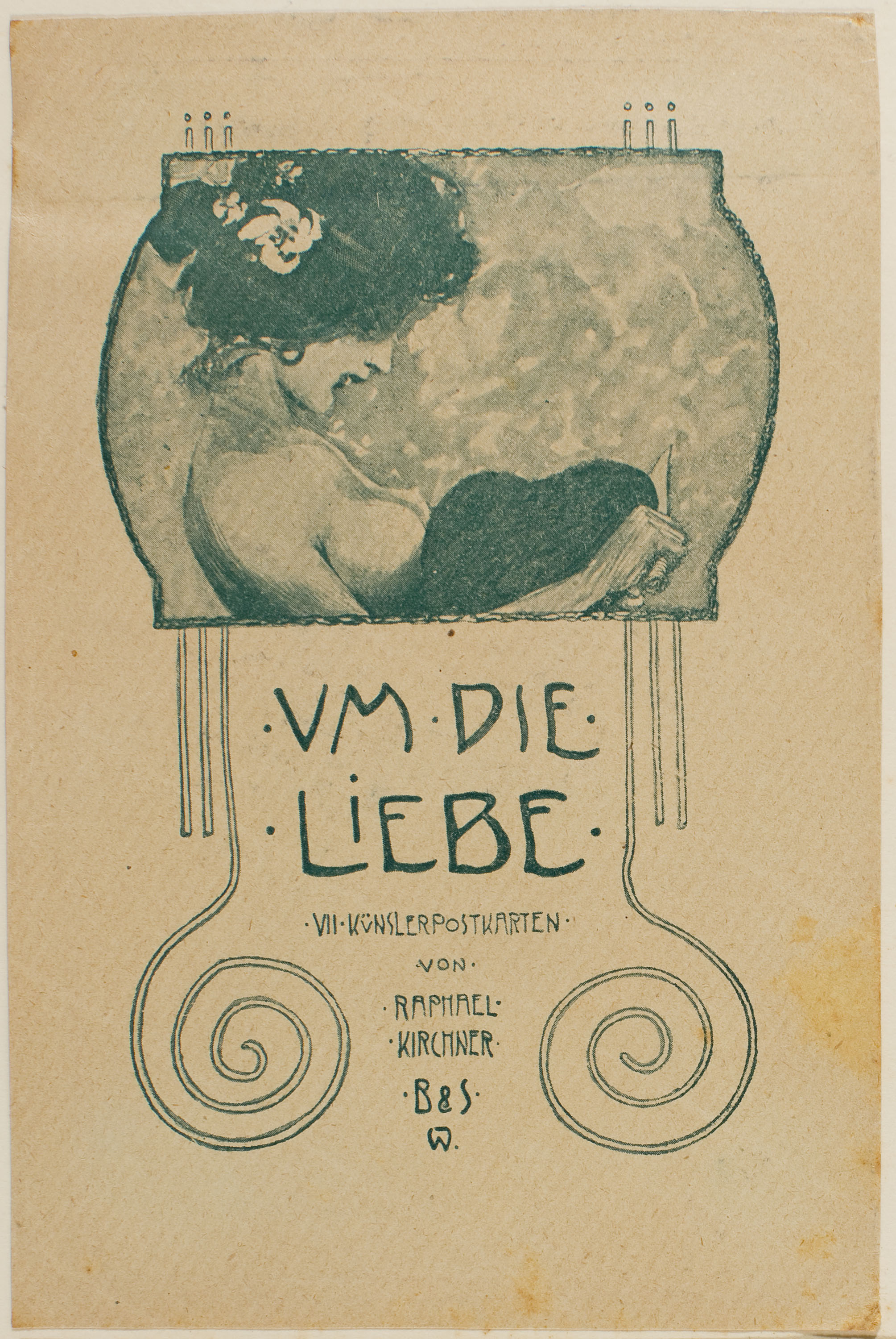 image for: Raphael Kirchner - Um die Liebe - Cap a 1899